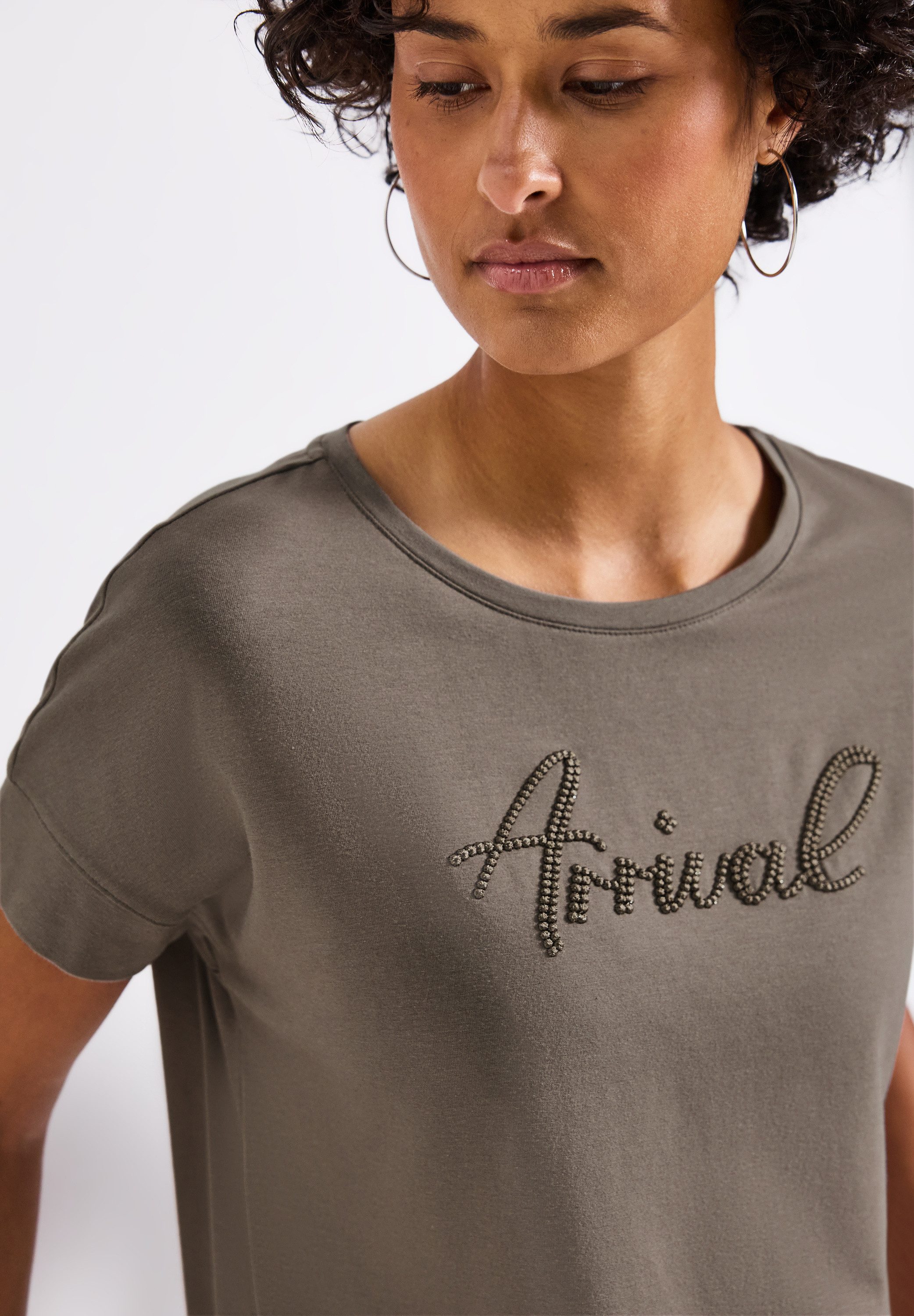 STREET ONE Shirttop met tekstborduursel