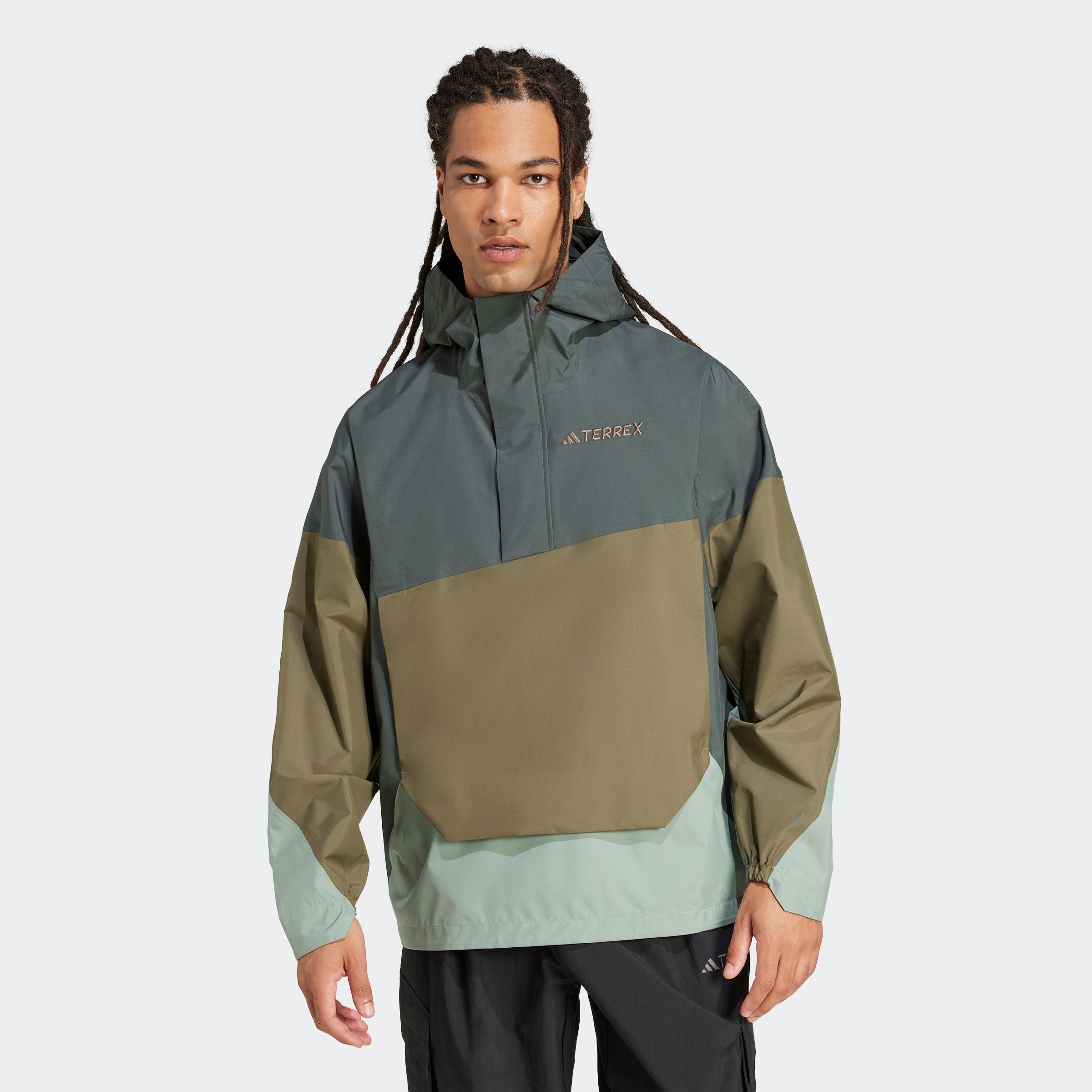 adidas TERREX Outdoorjack XPL 2.5L ANORAK heren outdoorjassen maat L groen