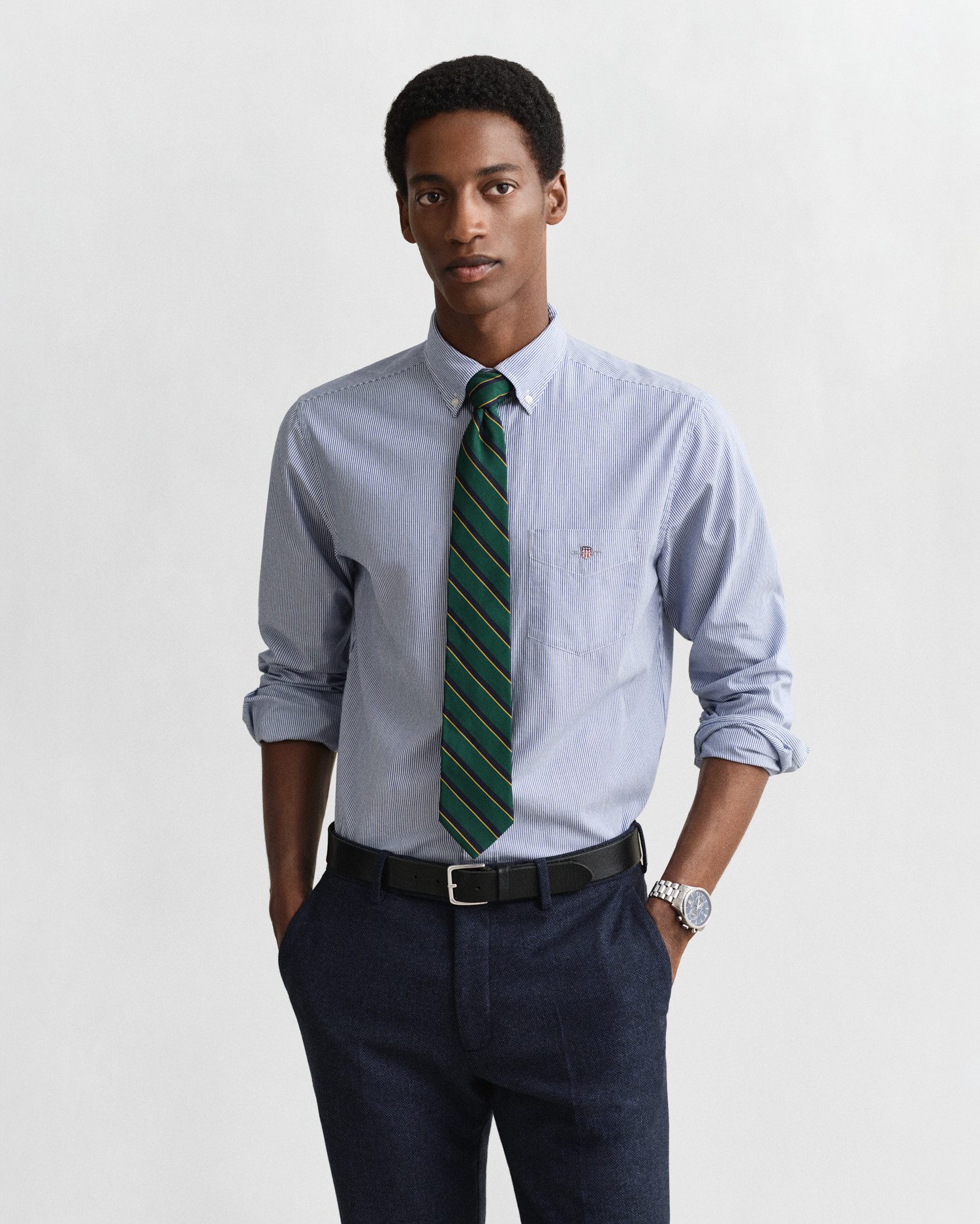 Gant Overhemd met lange mouwen REG POPLIN BANKER SHIRT Banker Stripe popeline, lichte katoen