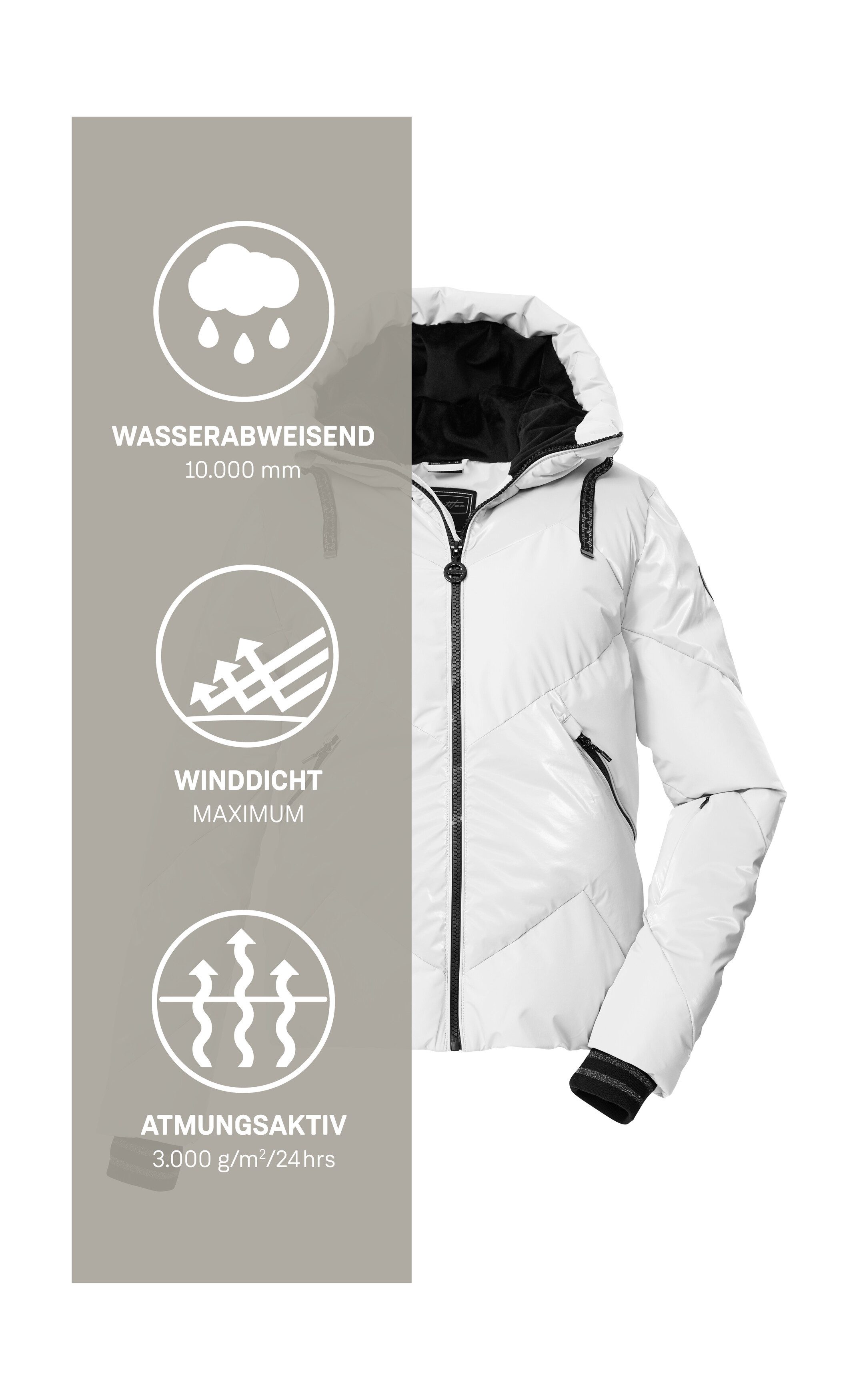 Killtec Ski-jack KSW 113 WMN SKI QLTD JCKT Winddichte skijas met 10.000 mm waterkolom, PFAS-vrij geïmpregneerd