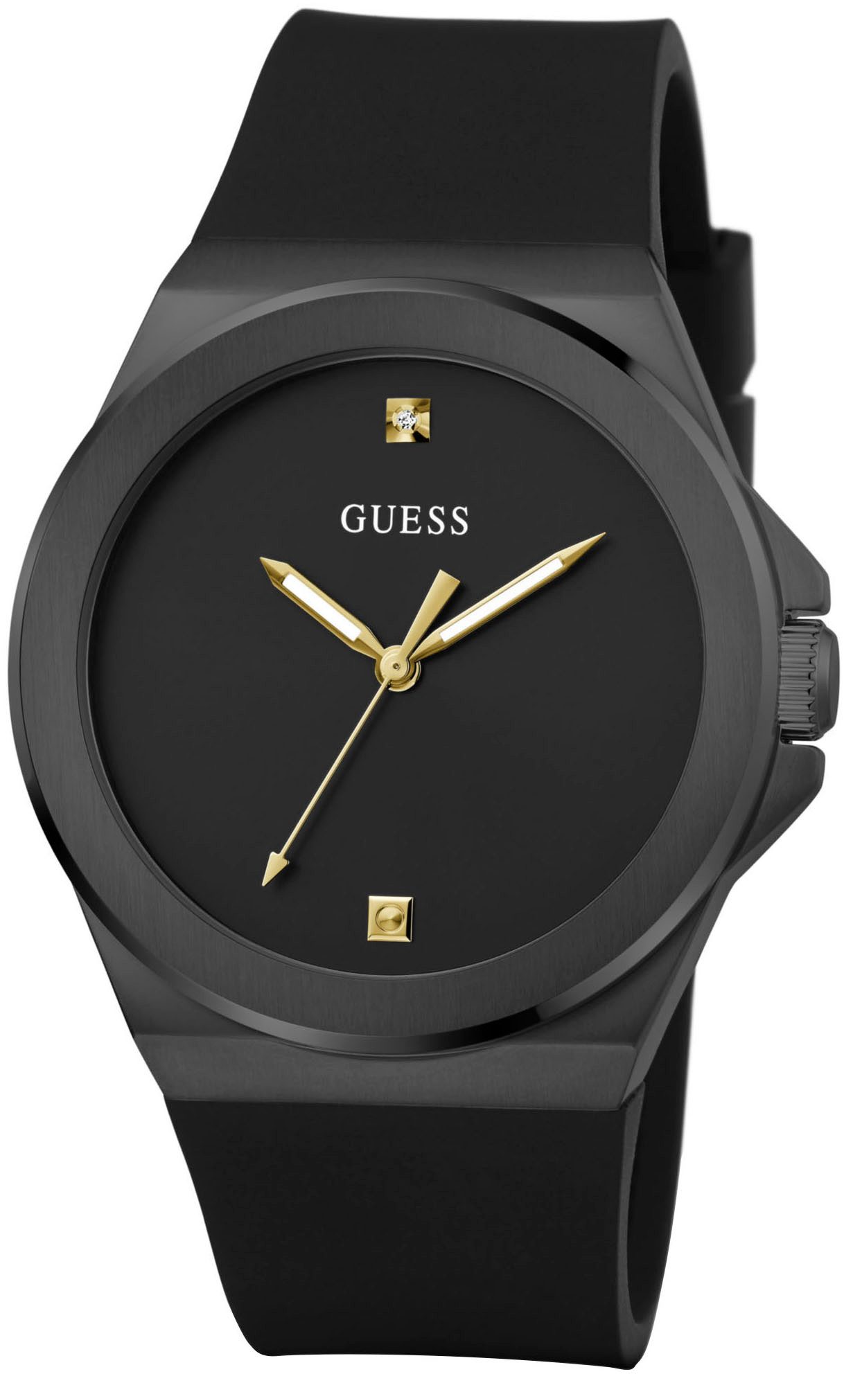 Guess Kwartshorloge Vinyl Polshorloge, herenhorloge, siliconen armband, mineraalglas, analoog