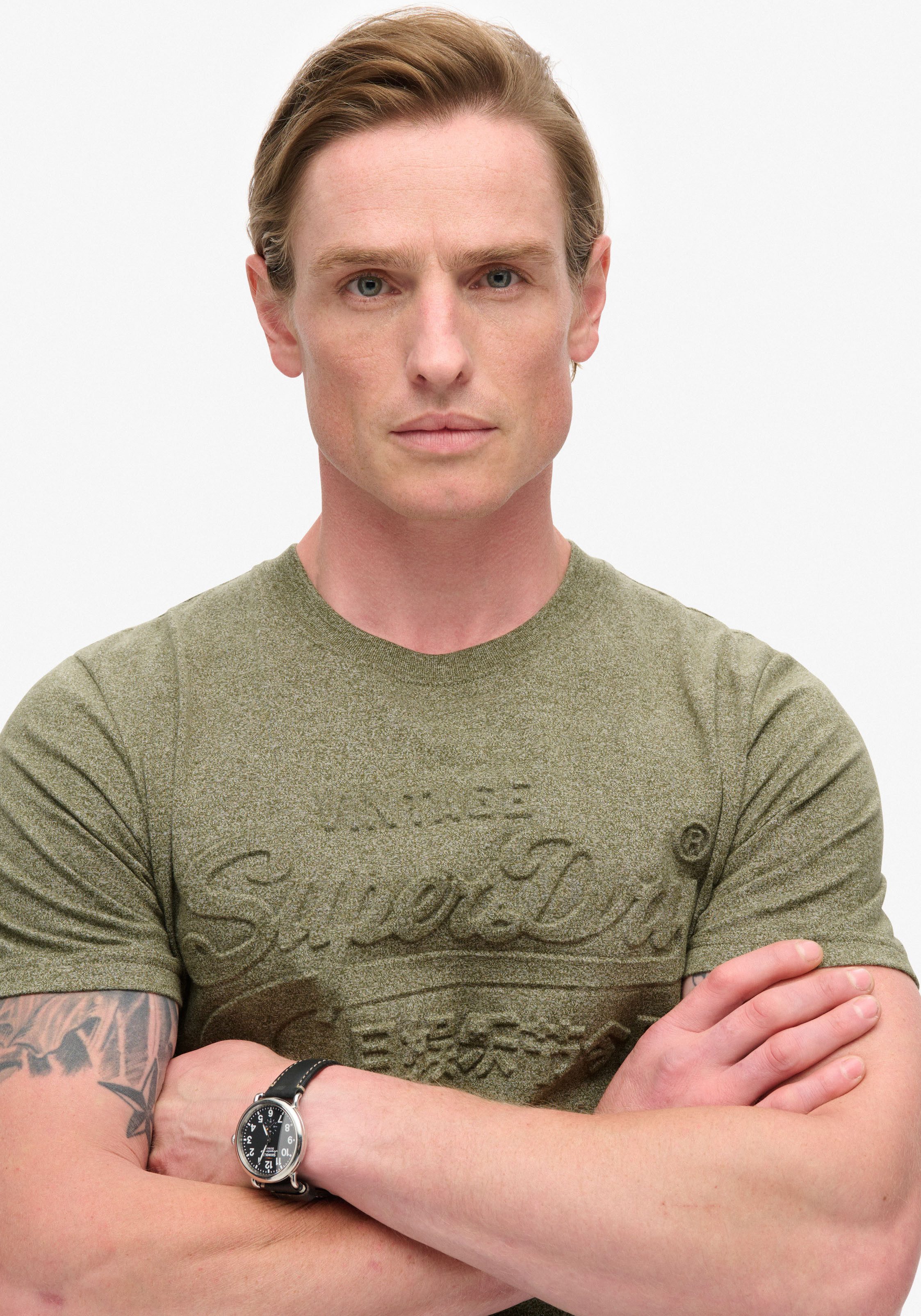 Superdry Shirt met ronde hals EMBOSSED VL GRAPHIC T SHIRT