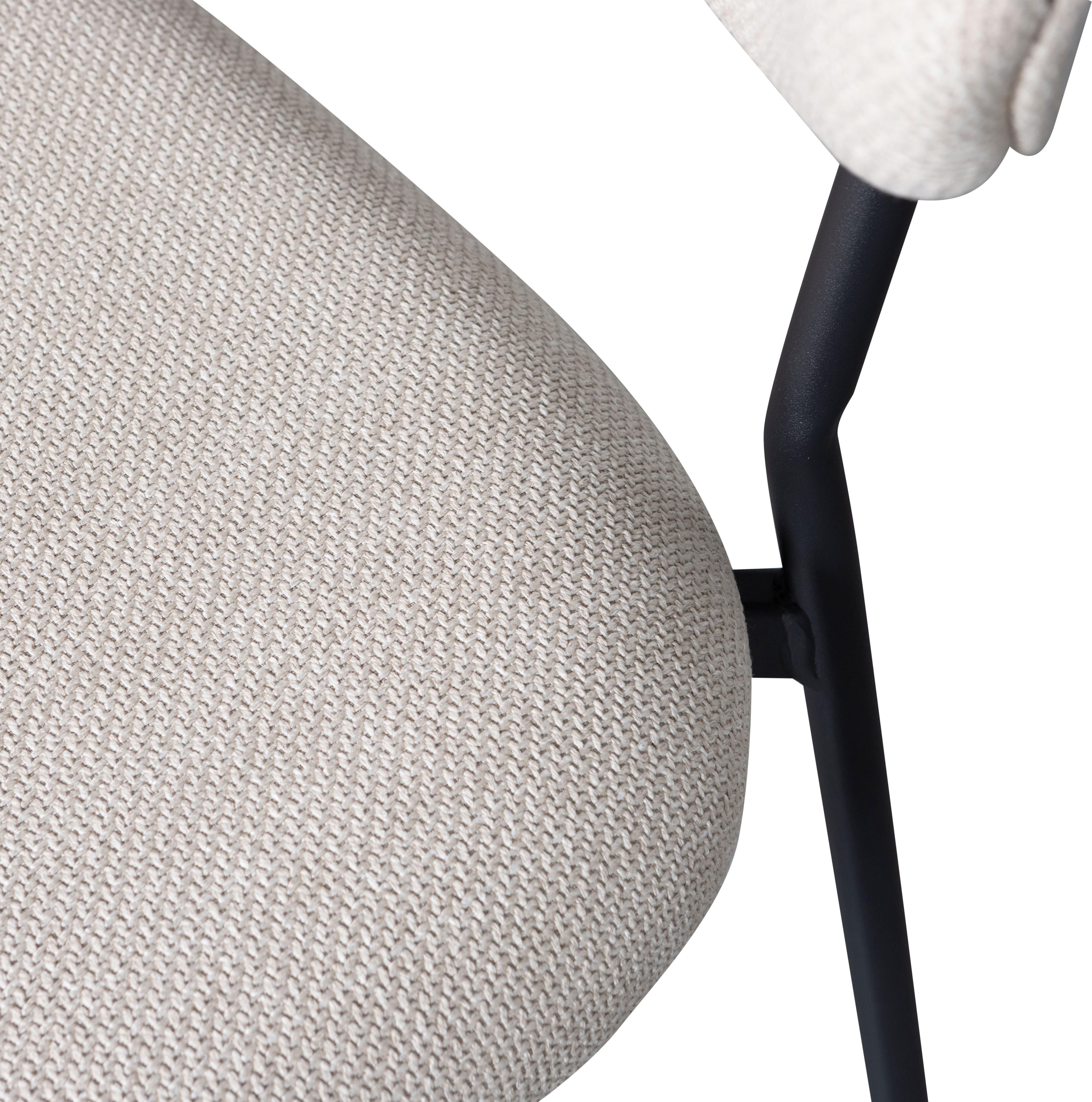 WOOOD Eetkamerstoel KJELD gevoerd met geweven stof, hoogte 79 cm (set, 2 stuks)