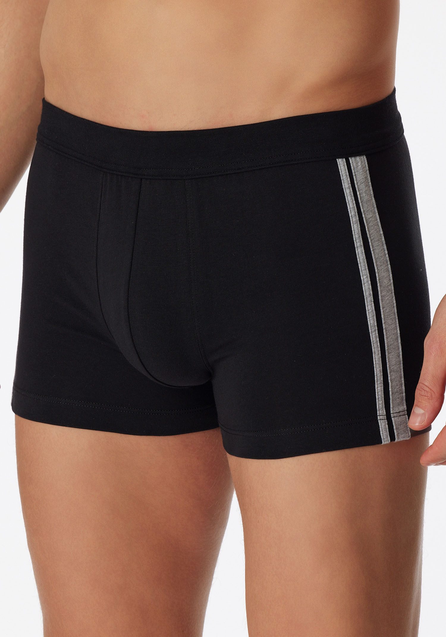 Schiesser Boxershort 95/5 met zachte, tonale tailleband, contrasterende zijstrepen (3 stuks)