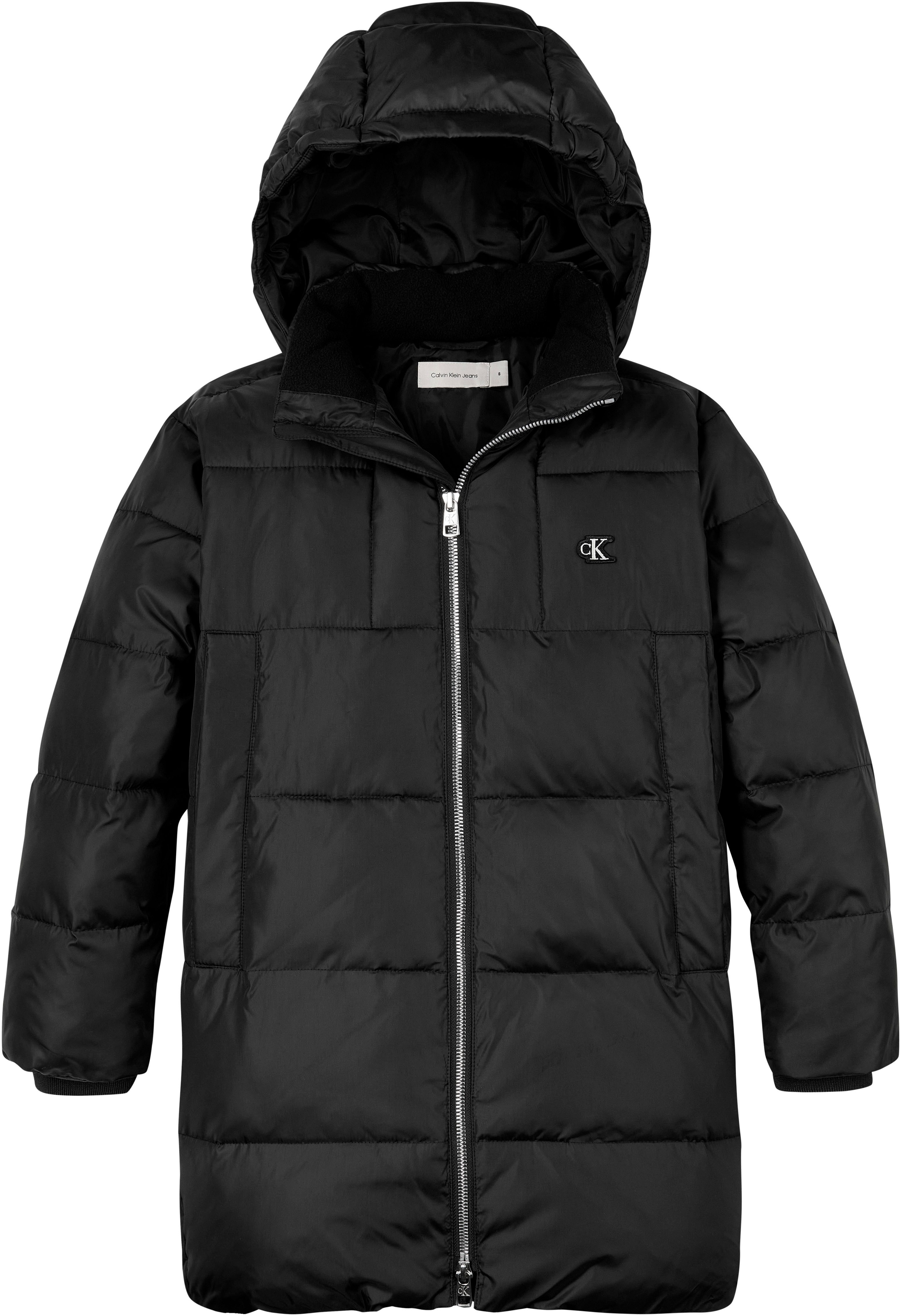 Calvin Klein Parka ESSENTIAL PARKA PUFFER voor kinderen tot 16 jaar en met logo-patch