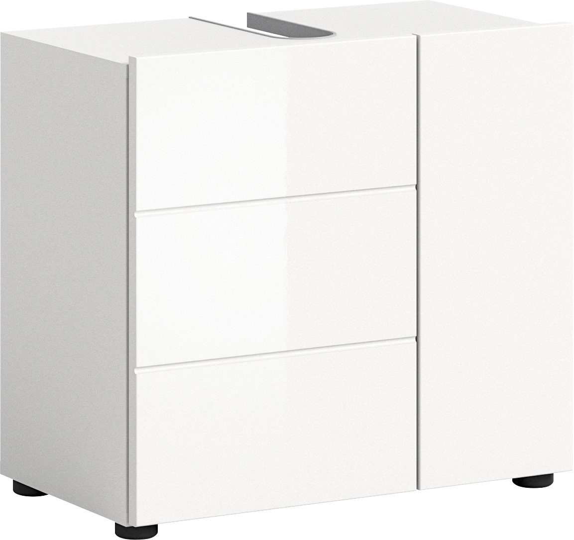 welltime Wastafelonderkast BIEL, TOPSELLER!, Breedte 60 cm, 1 deur, 2 vakken, met sifonaansluiting (1 stuk)