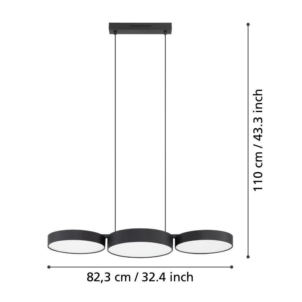 EGLO Hanglamp BARBANO-Z Hängelampe, schwarz weiß, ZigBee 3.0, Disco-Modus, Timer Hanglamp, ZigBee, app en spraakbesturing Alexa, RGB, dimbaar (1 stuk)