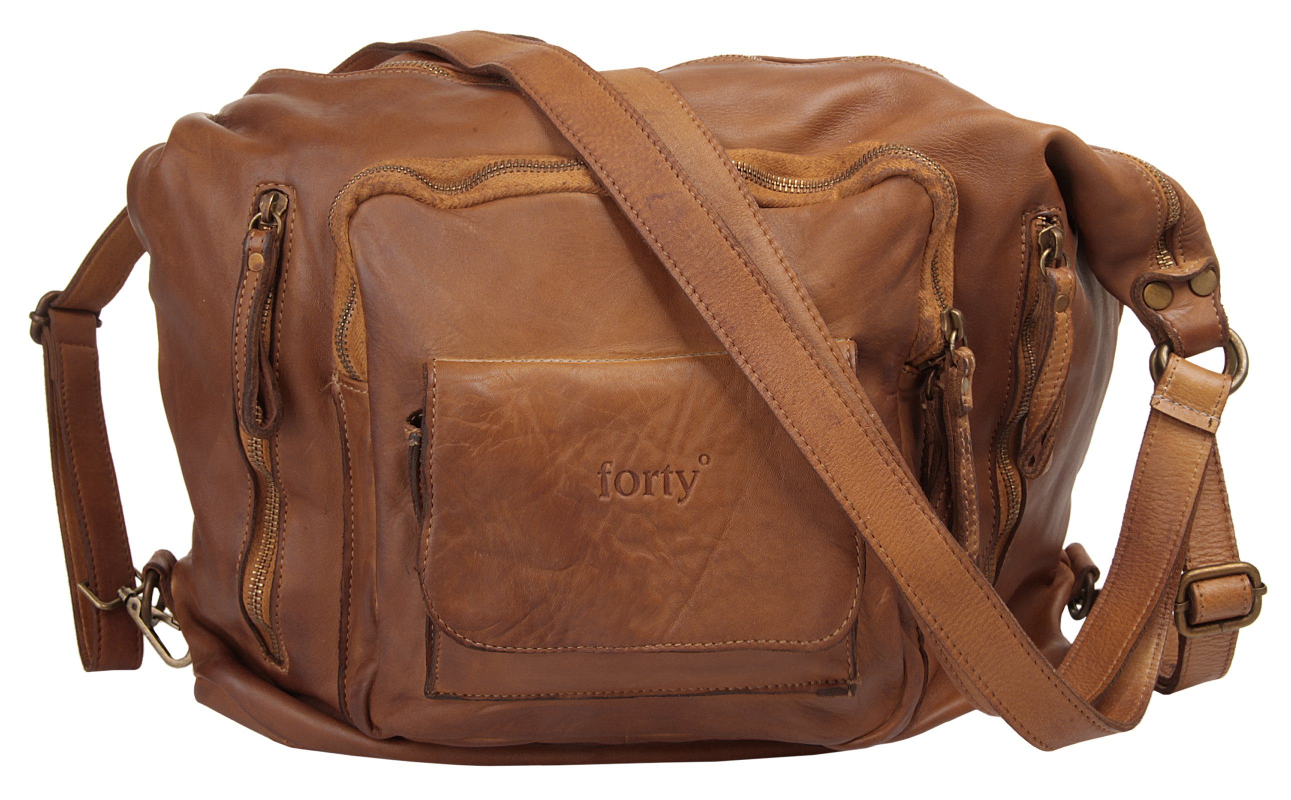 Forty Degrees Rugzak echt leer, made in italy