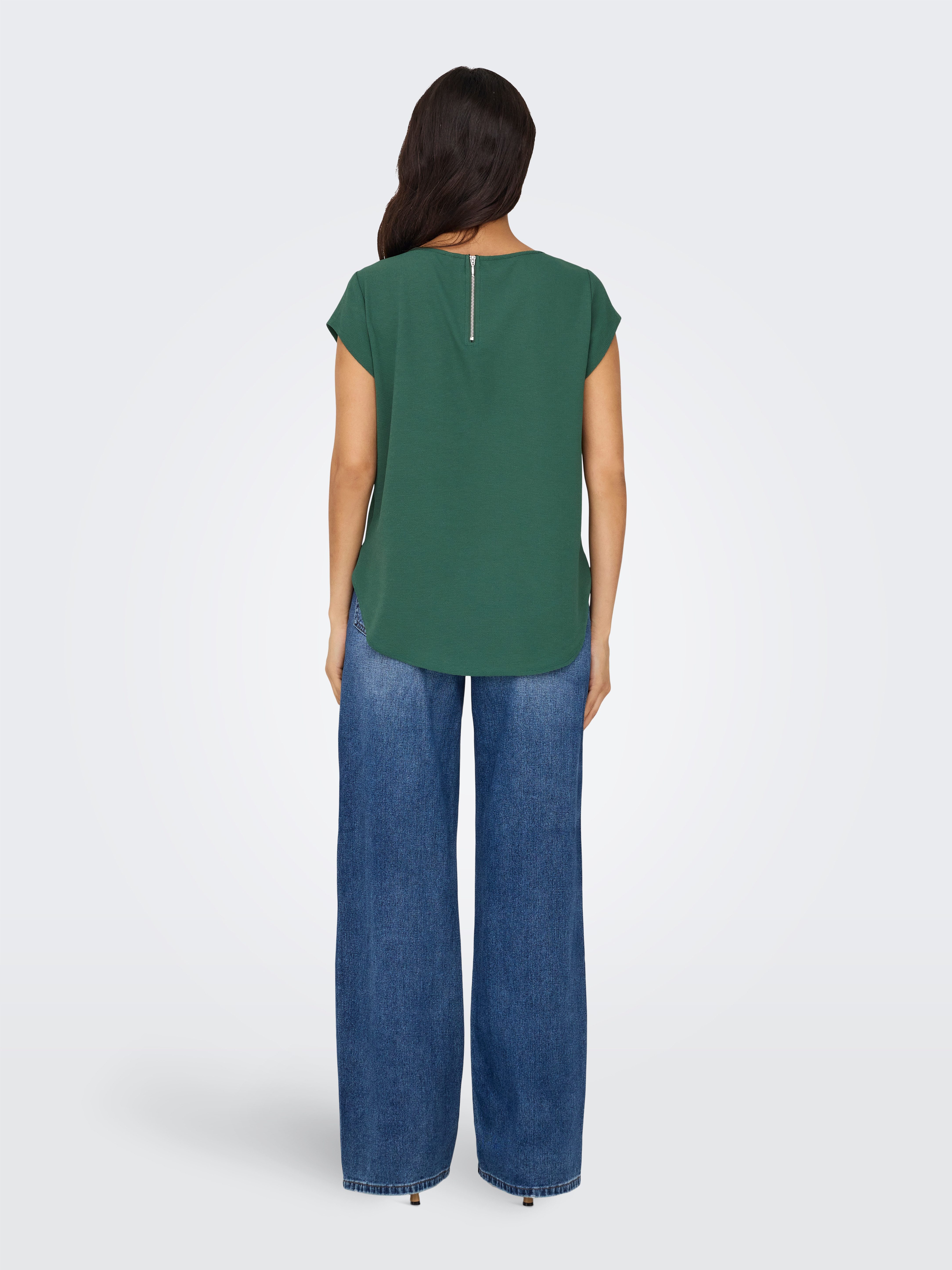 Only Blouse met korte mouwen ONLVIC S S SOLID TOP NOOS PTM