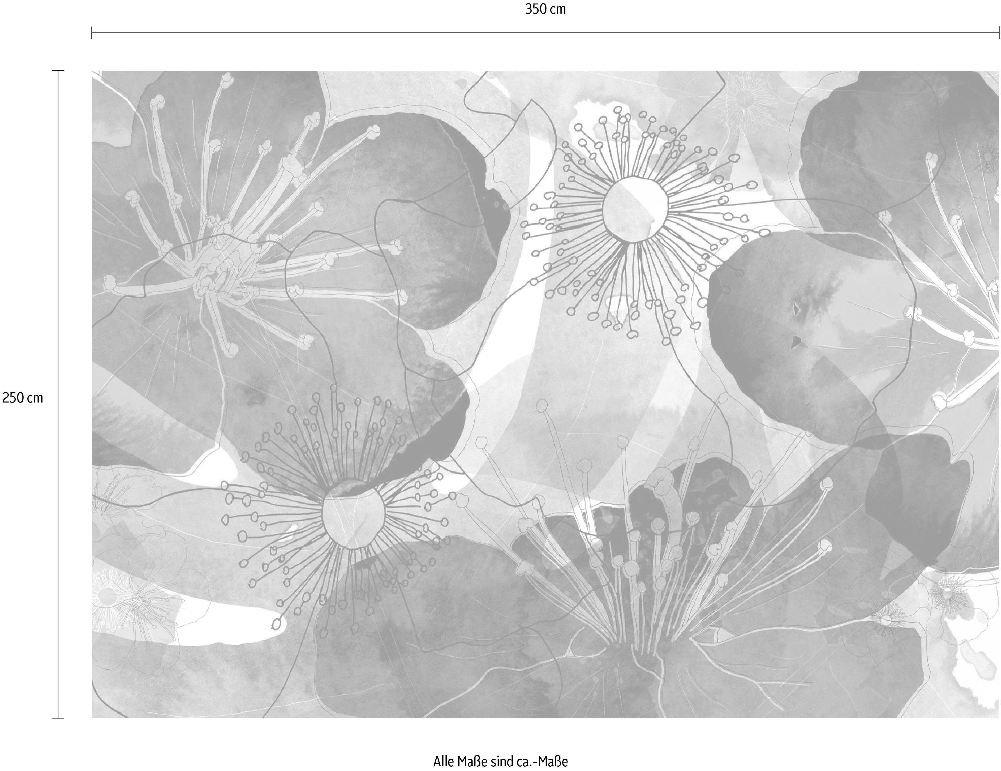 Komar Vliesbehang Digitale print vlies - Aquarell - Afmeting 350 x 250 cm