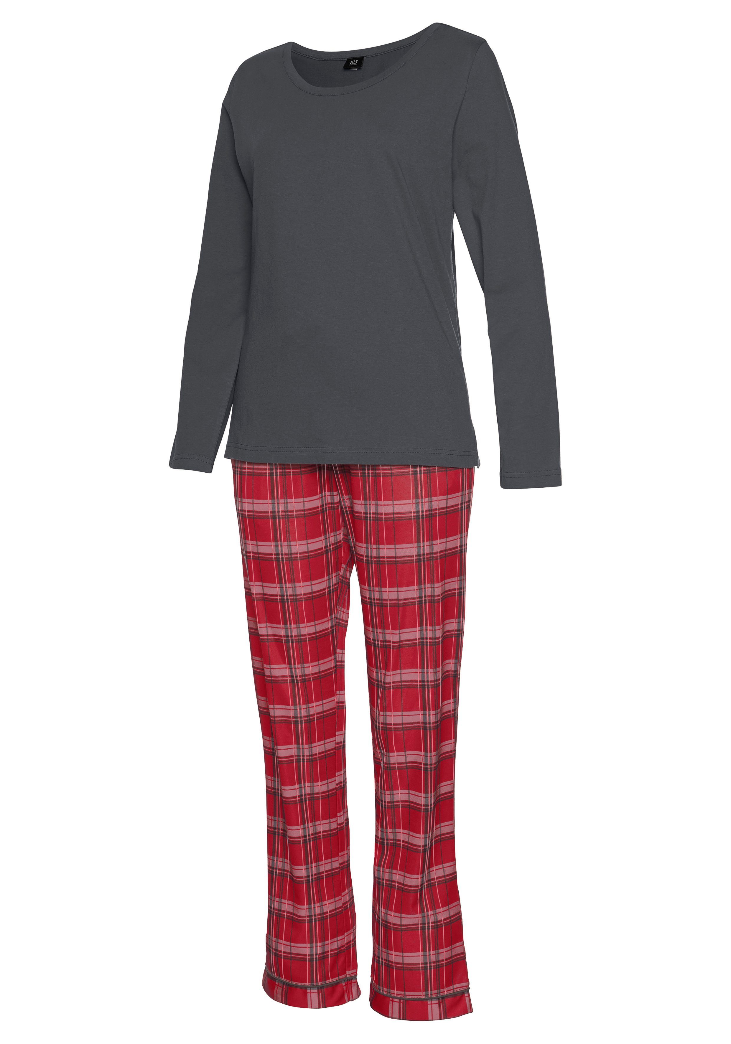 H.I.S Pyjama met geruite pyjamabroek (2-delig, 1 stuk)