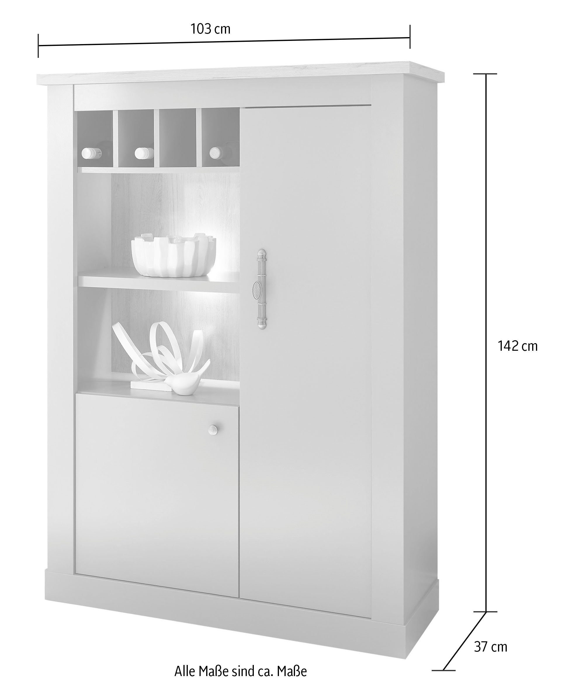 Home affaire Multifunctionele kast CHAMBORD Breedte ca. 103 cm