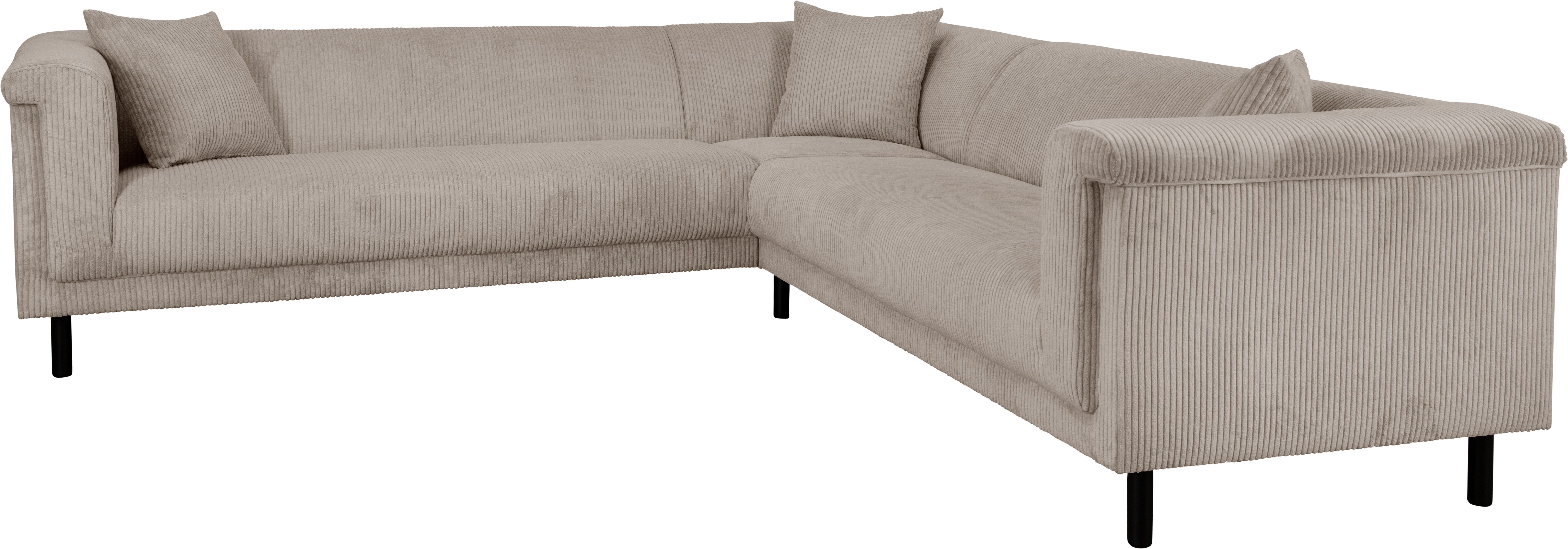 INOSIGN Hoekbank AGNIA L-vorm BxDxH: 244x244x71 cm incl. sierkussen, gelijkbenig, ook in cord