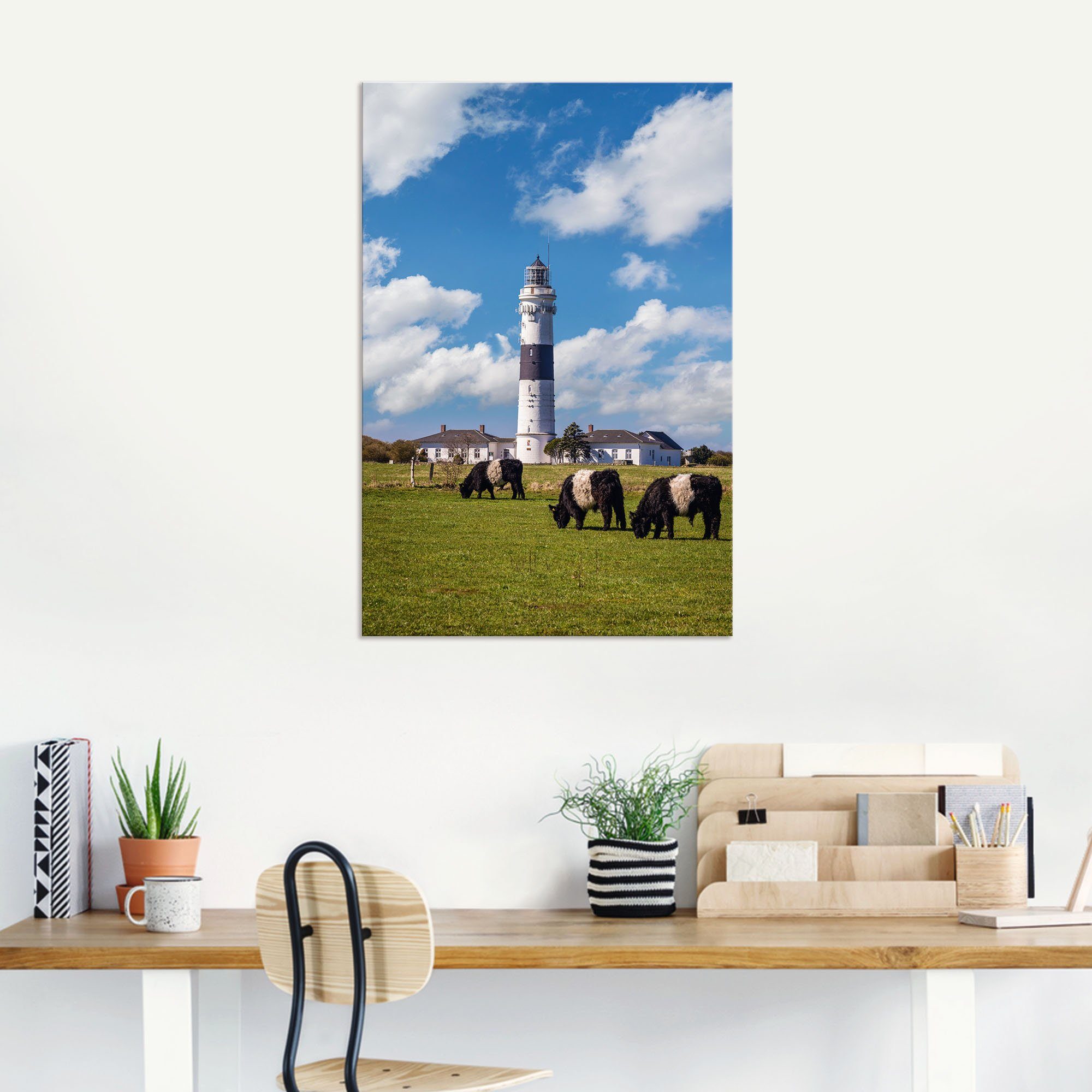 Artland Artprint Vuurtoren Langer Christian Kampen Sylt als artprint van aluminium, artprint voor buiten, poster in diverse formaten