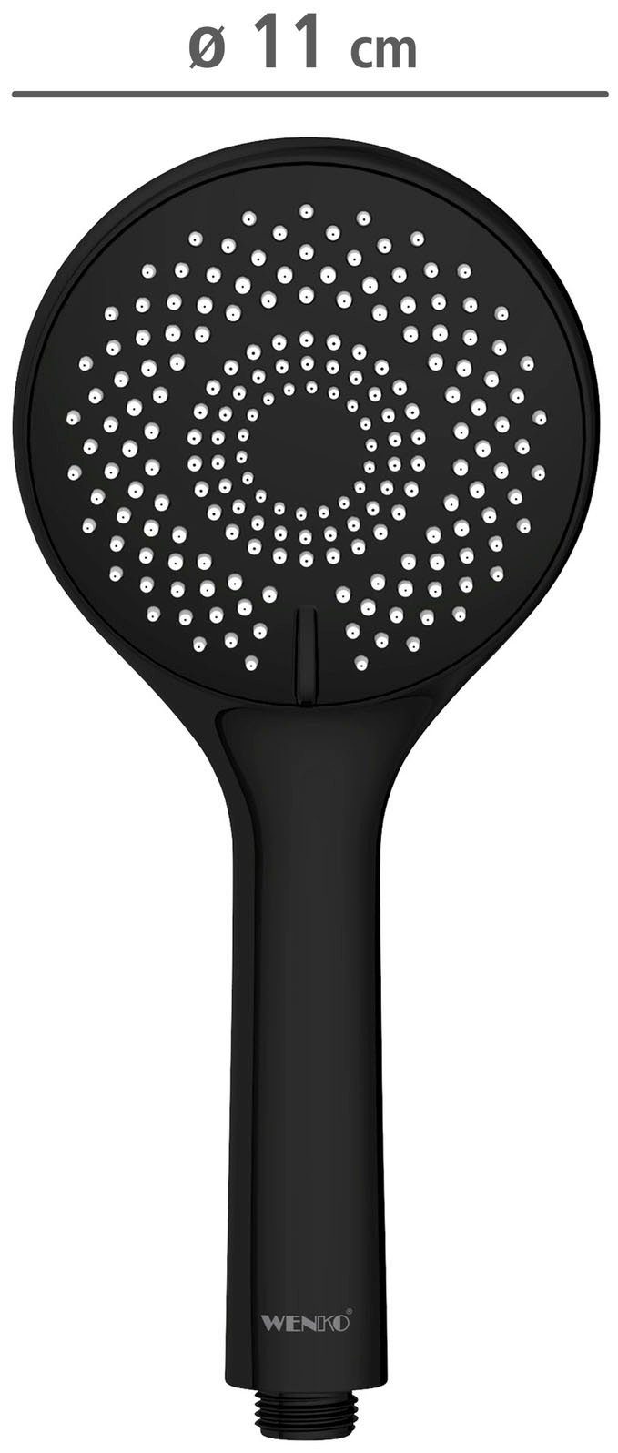 WENKO Handsproeier Watersaving Matzwart , Ø 11 cm (1-delig)