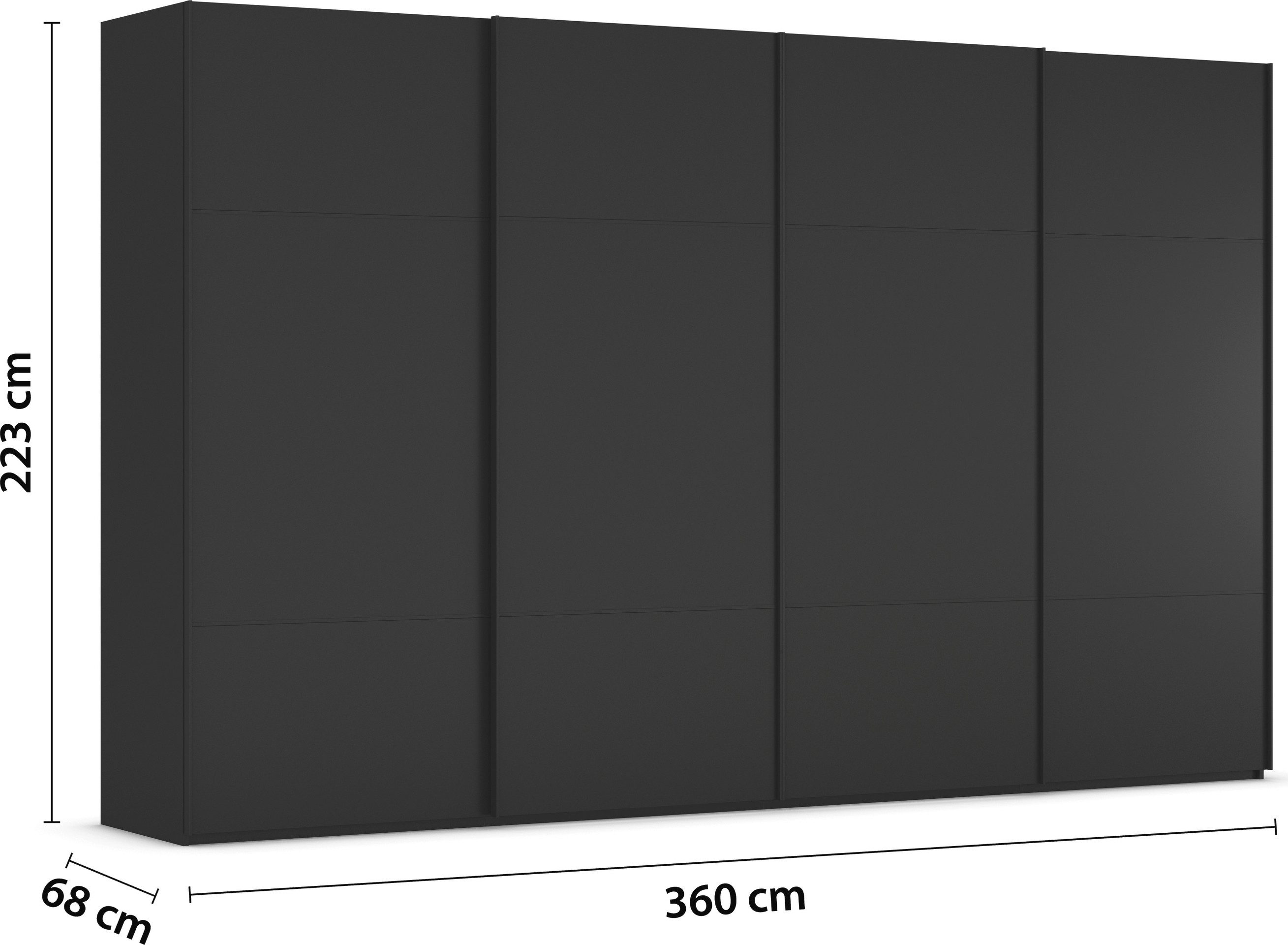 rauch Schuifdeurkast Kledingkast kast garderobe slaapkamerkast SCALE-TRIO edel drievoudig front, 2 sierlijsten in grepen kleur made in germany