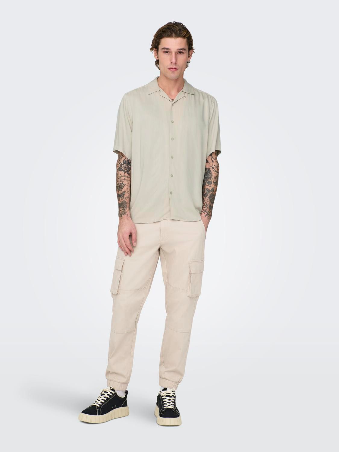 ONLY & SONS Overhemd met korte mouwen ONSDASH LIFE REG VISC RES SS SHIRT