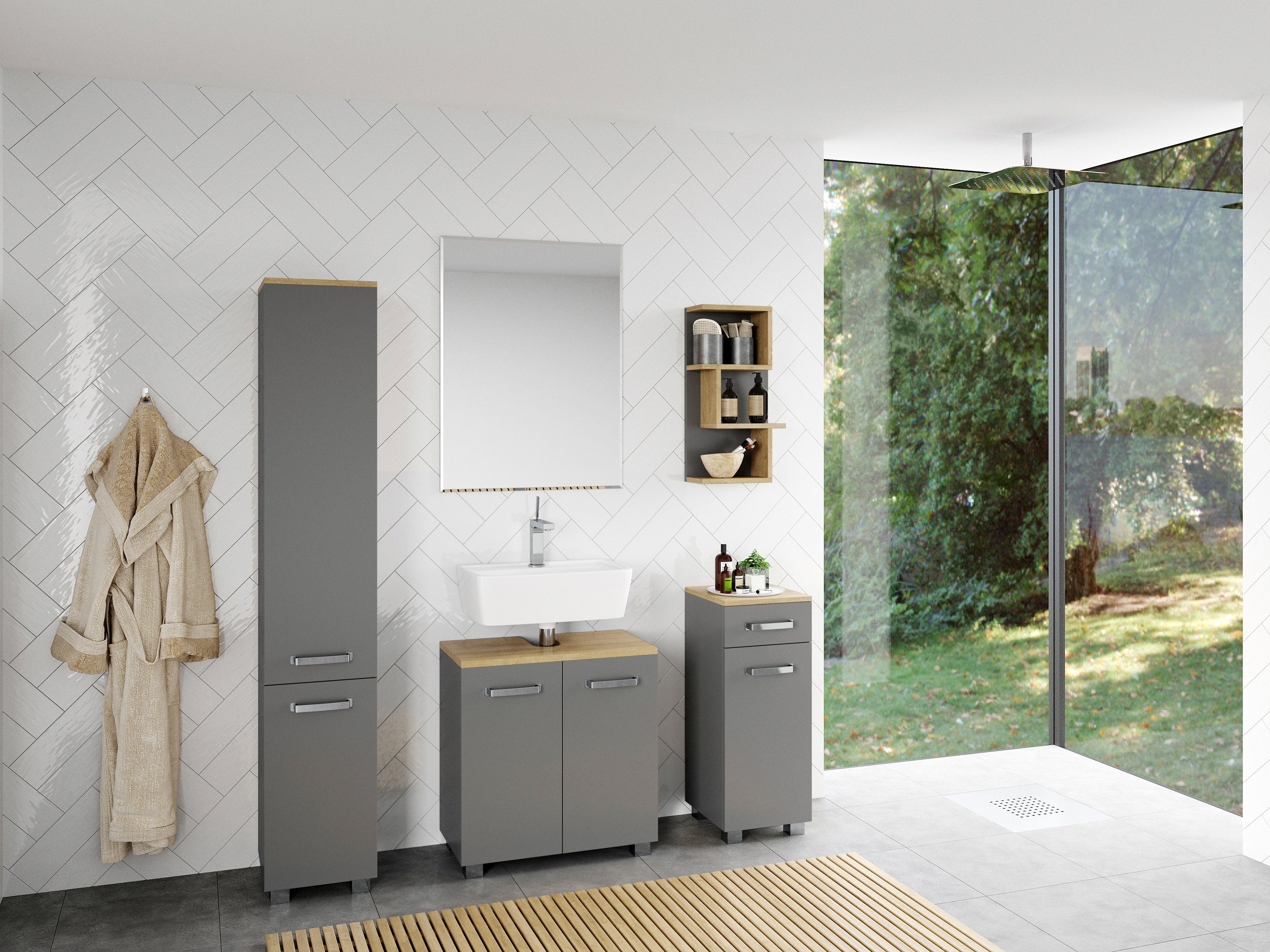 welltime Hoge kast Cosmo Bxdxh: ca. 30x32,5x171,5 cm, verschillende kleuren, 6 vakken