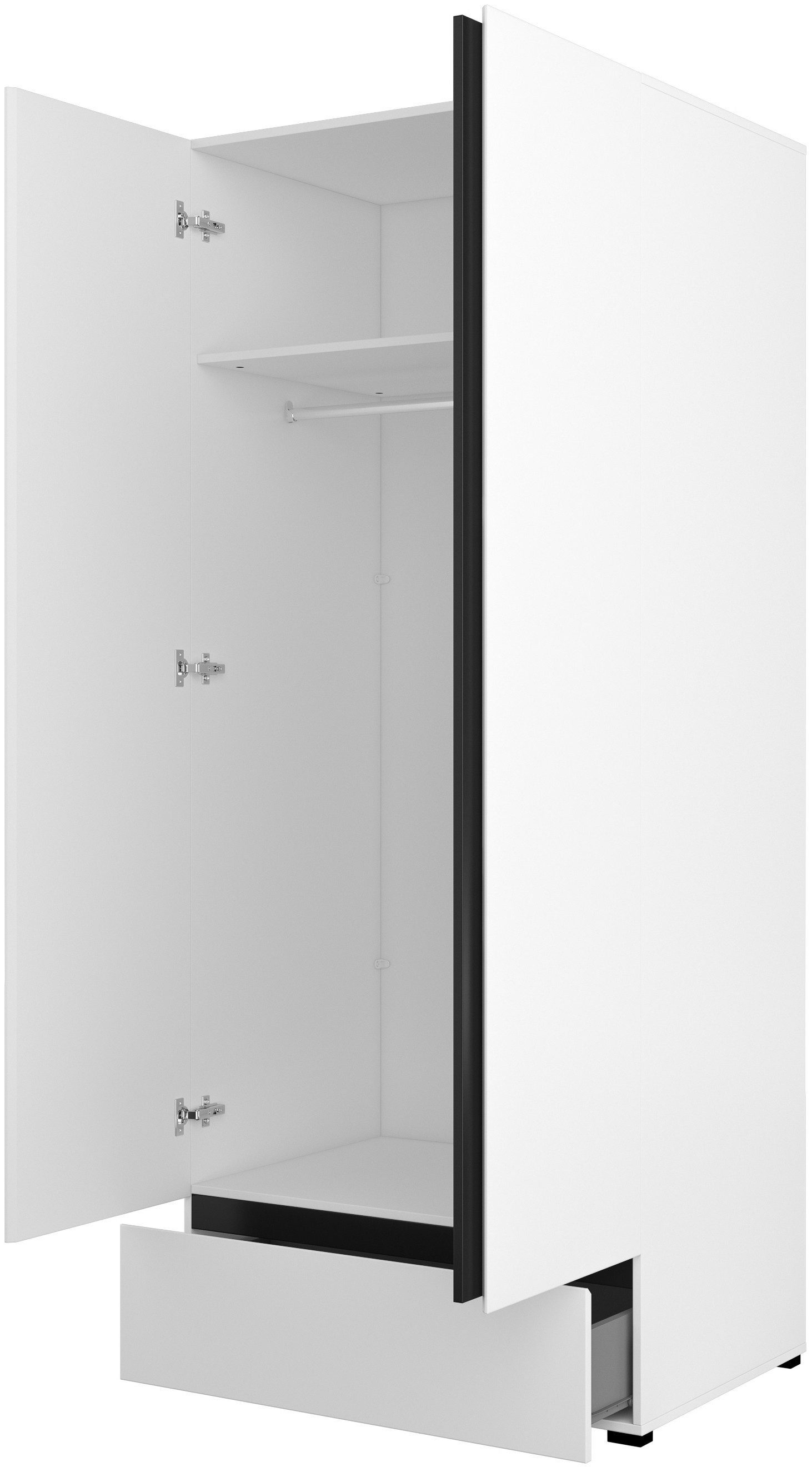 INOSIGN Draaideurkast Cross, moderne greeploze kledingkast Lingeriekast met lade, garderobe, deuren