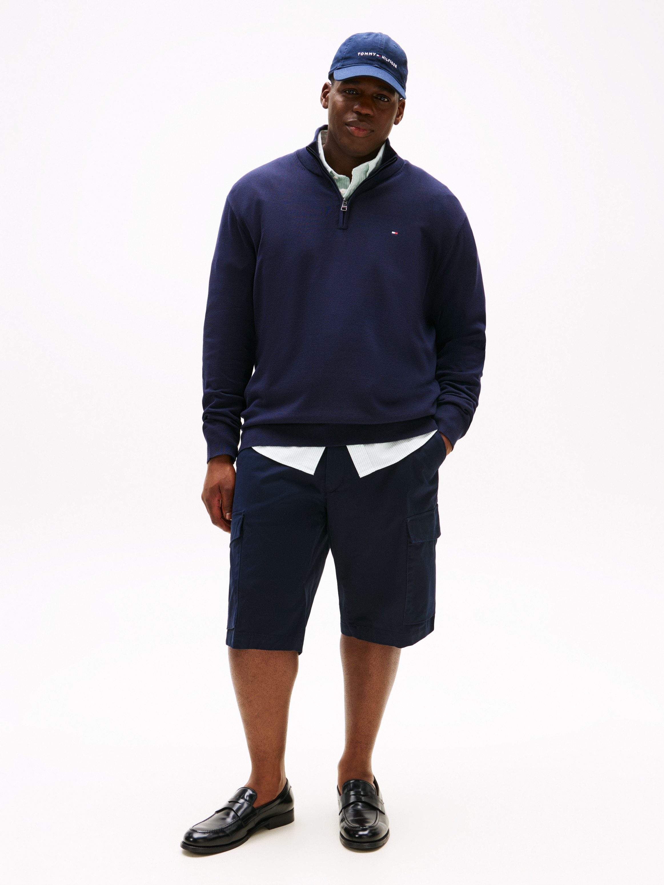 Tommy Hilfiger Trui met staande kraag BT-ESSENTIAL COTTON ZIP MOCK-B