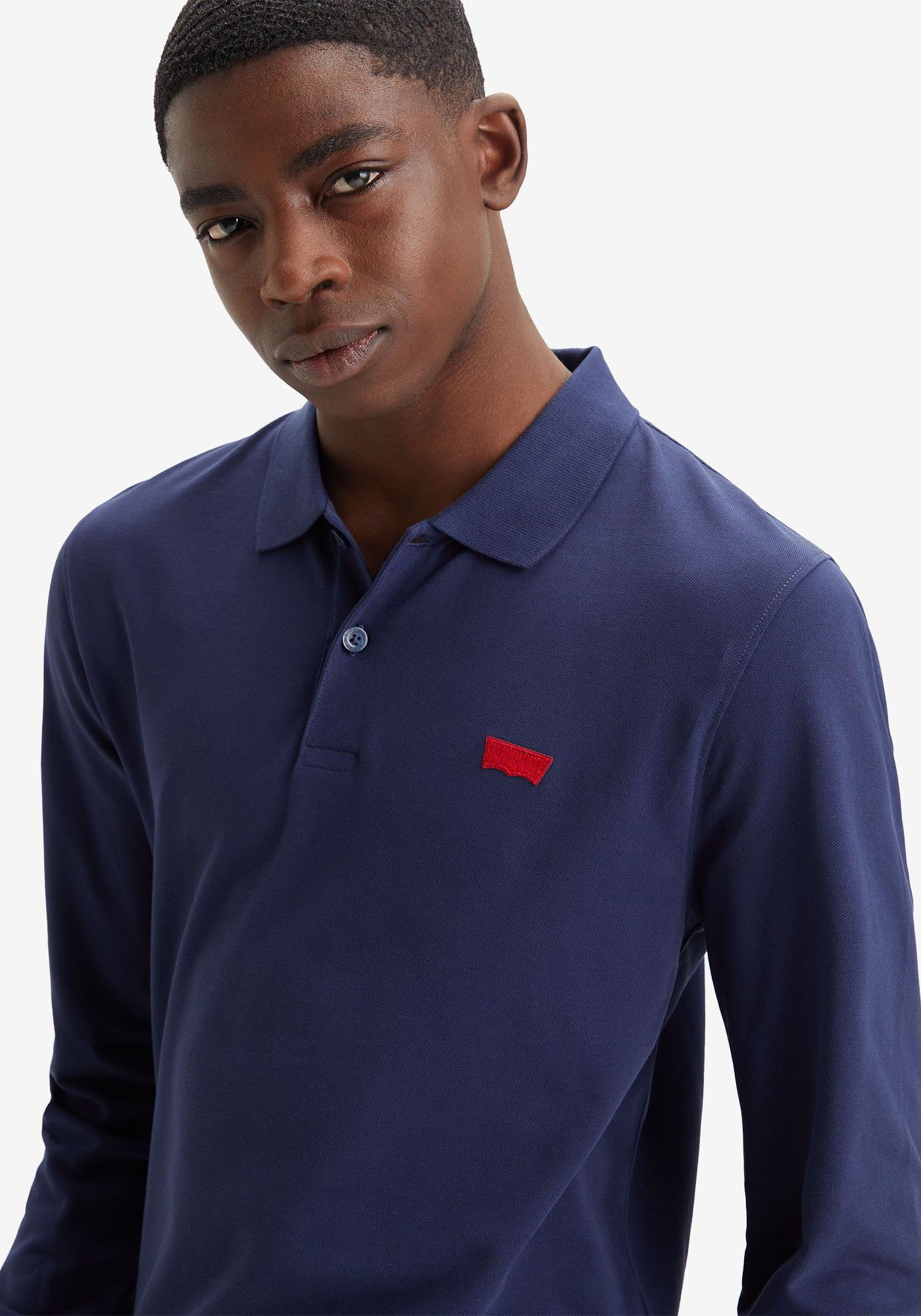 Levi's® Poloshirt met lange mouwen met geborduurd logo