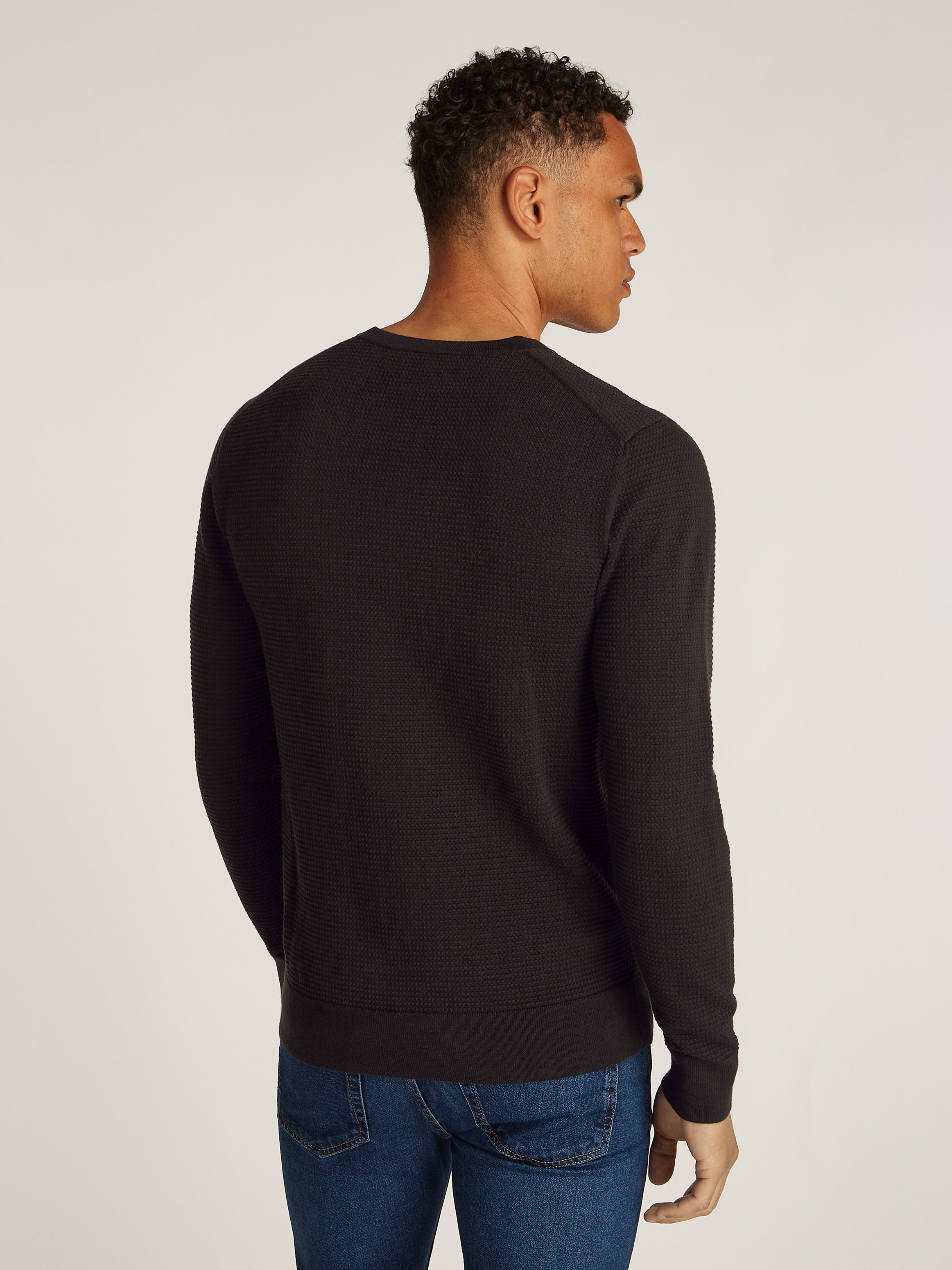 Calvin Klein Trui met ronde hals WAFFLE TEXTURE CN SWEATER