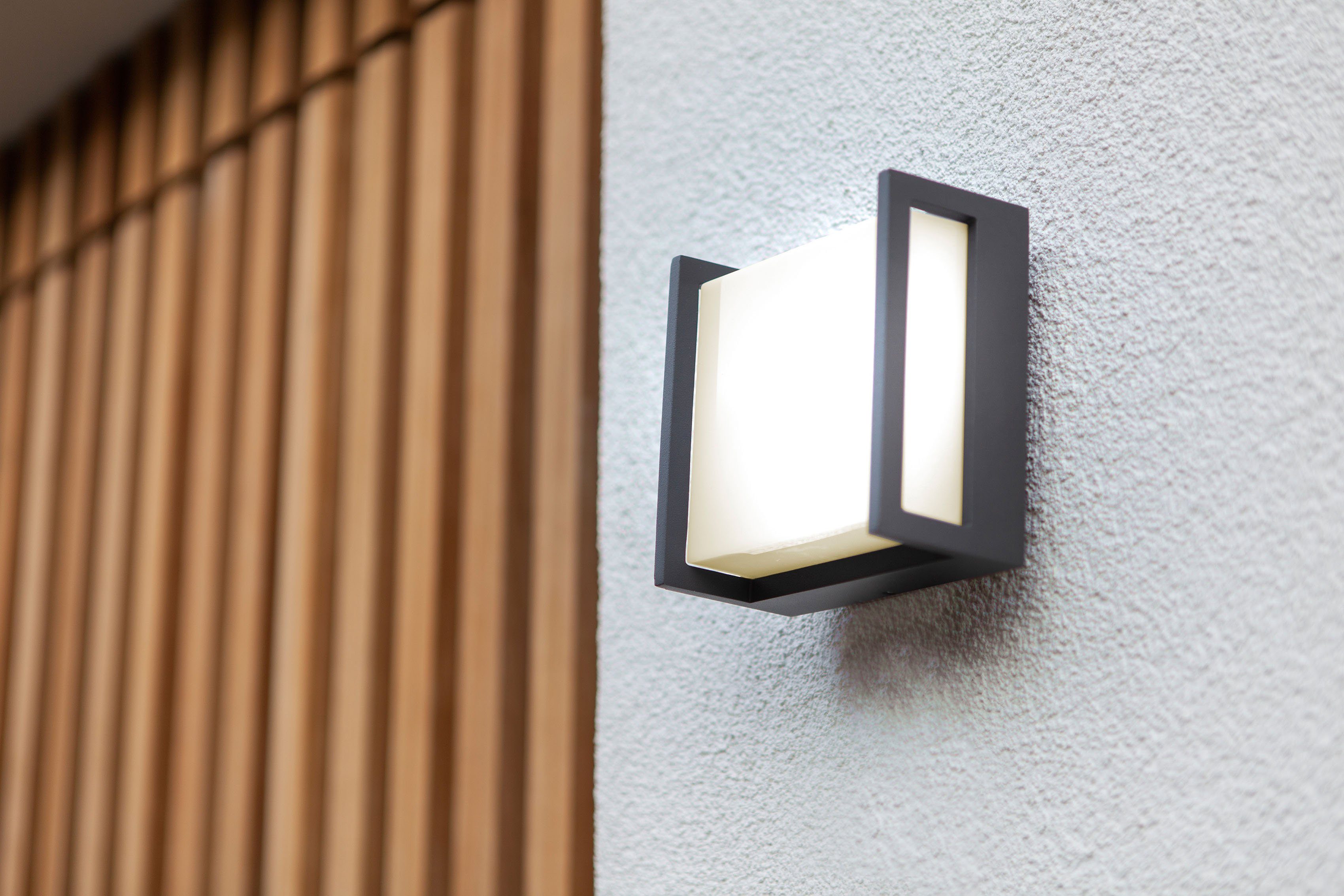 LUTEC Ledwandlamp voor buiten Qubo (1 stuk)
