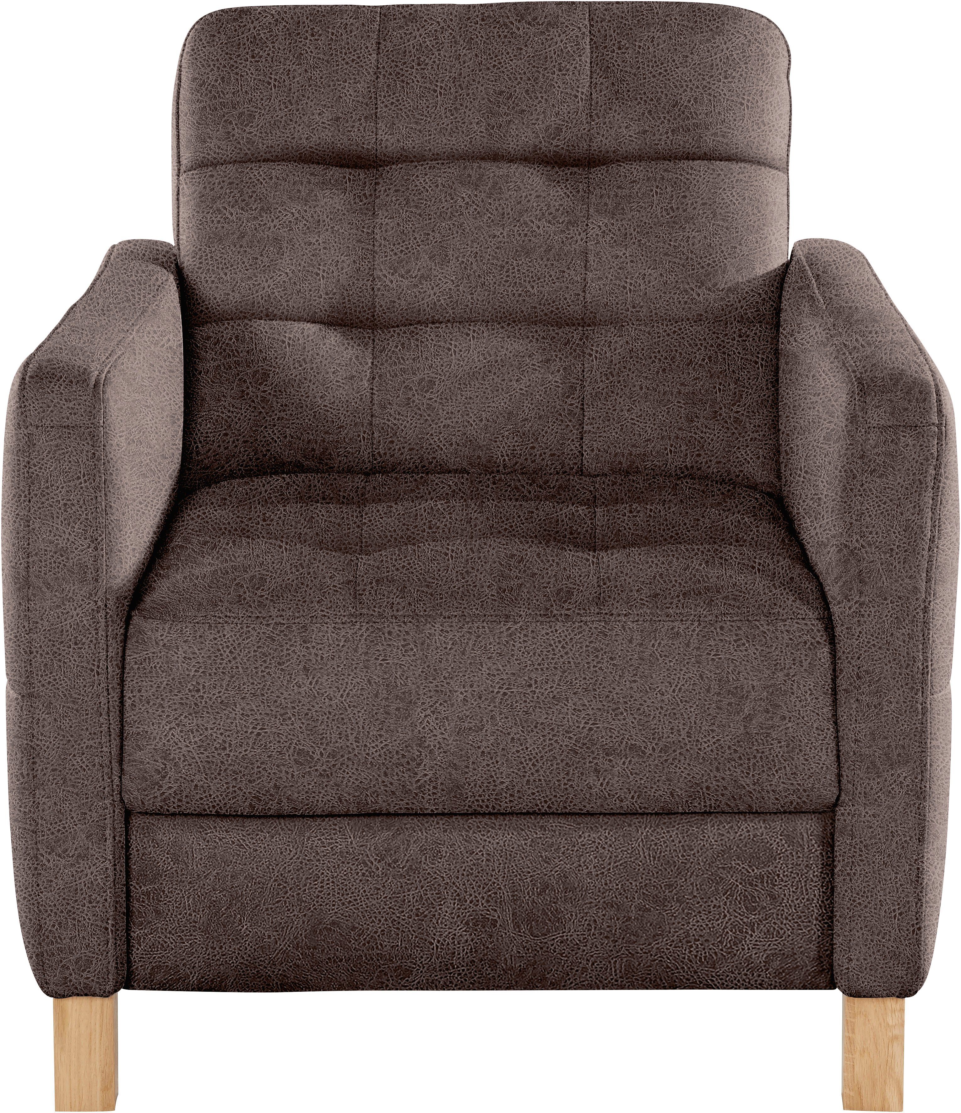 exxpo - sofa fashion Fauteuil Elio, loungesessel, verfijnde detailverwerking, comfortabel en modern fauteuils bruin