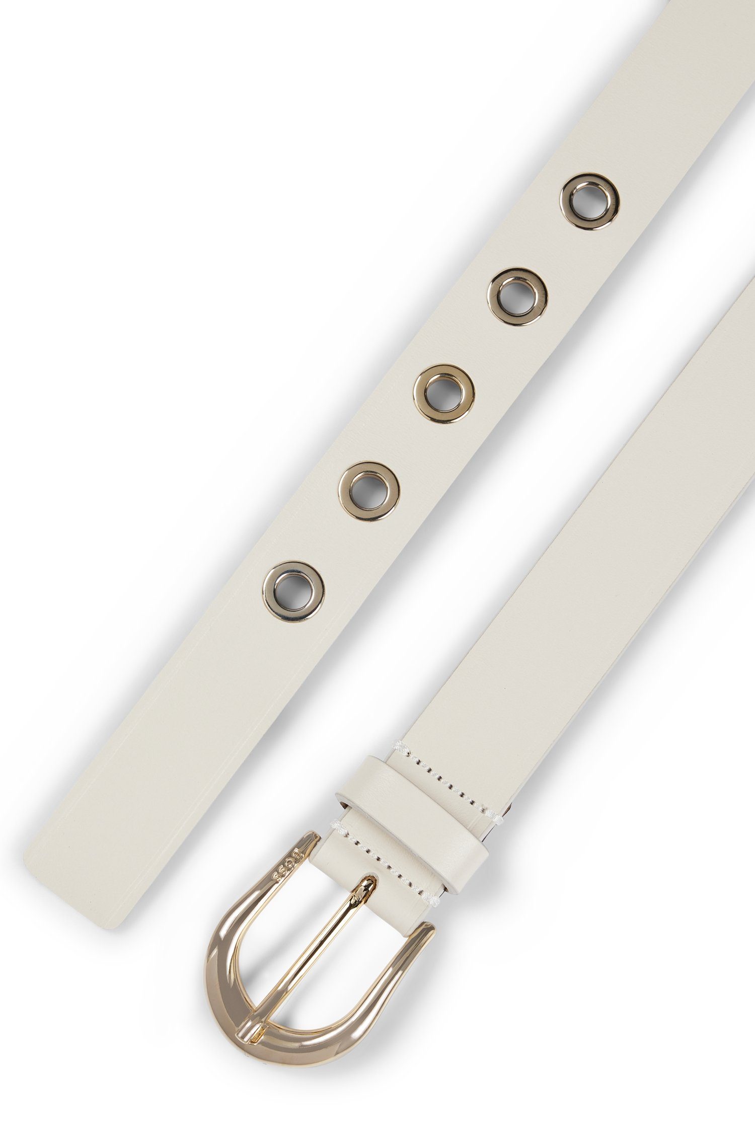 Boss Leren riem Carol-Ey_Sz30 met goudkleurige pingesp