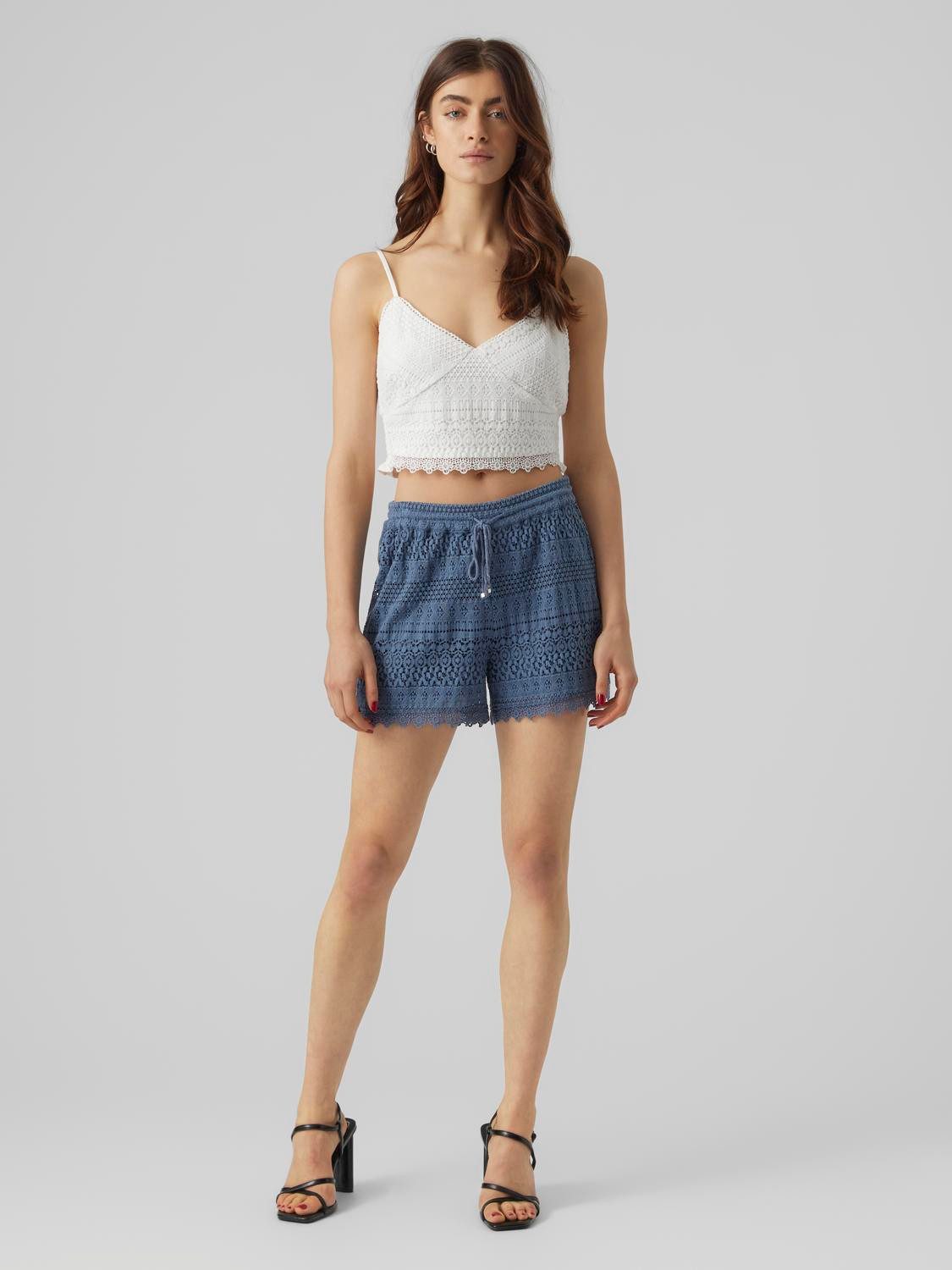 Vero Moda Top met spaghettibandjes VMHONEY LACE V-NECK CROPPED TOP WVN