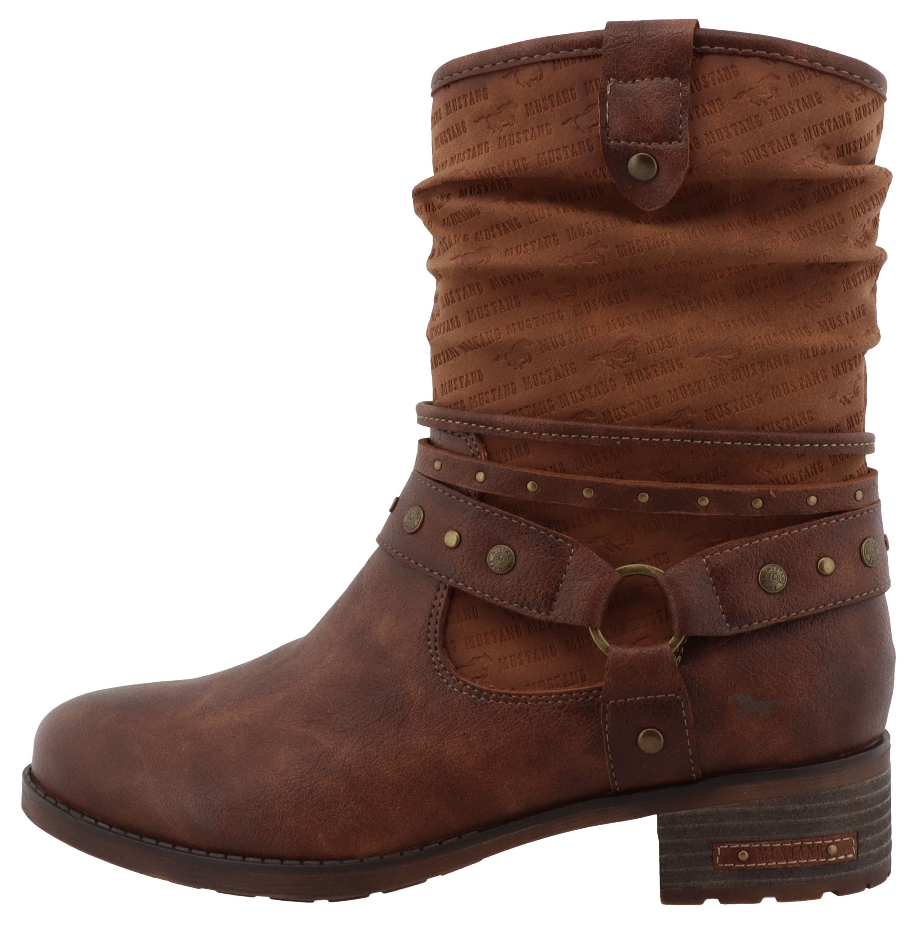 Mustang Shoes Winterlaarzen FABIENNE Enkellaarsje, westernboots in used-look