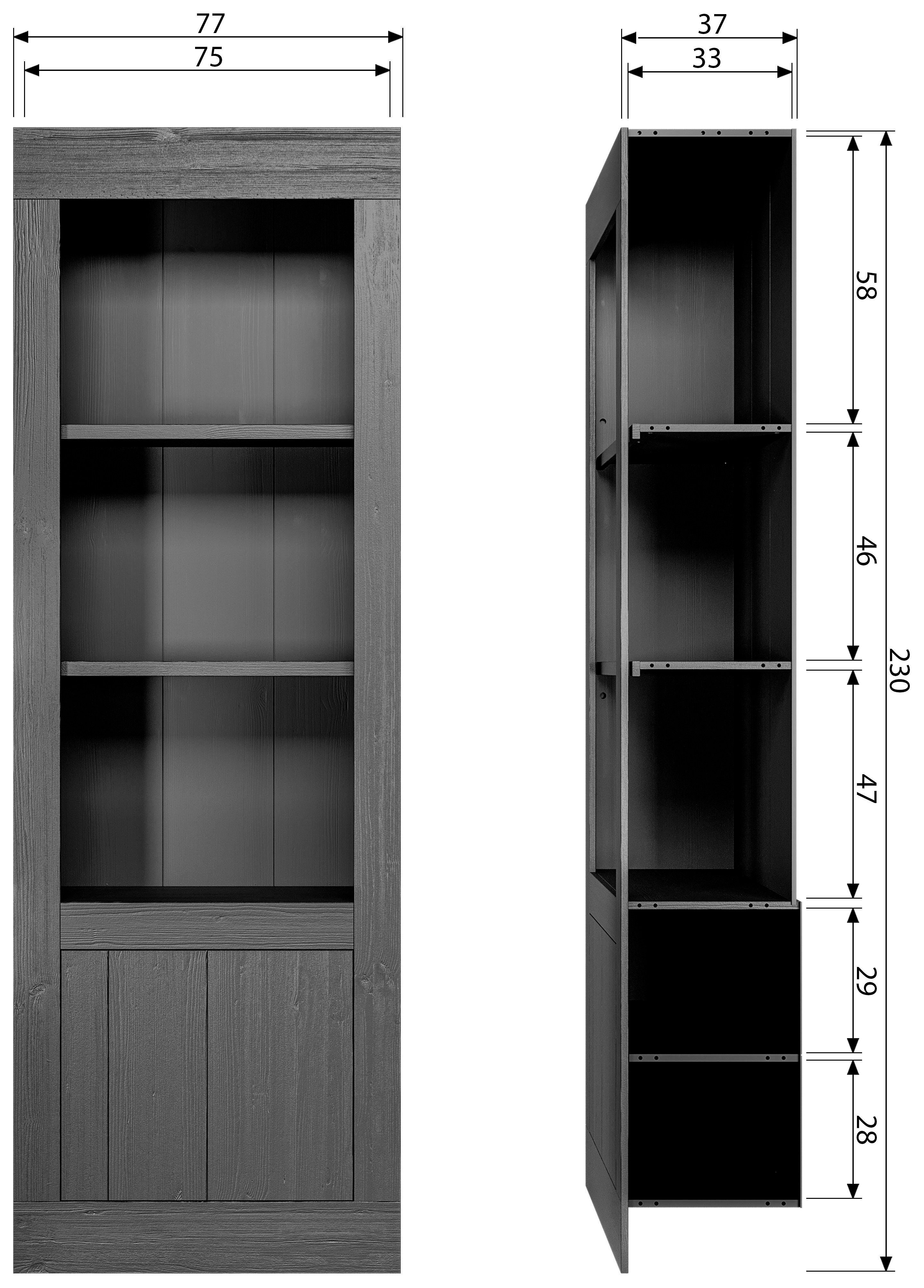 WOOOD Rek Vienna met deur, h 230 cm x b 78 cm