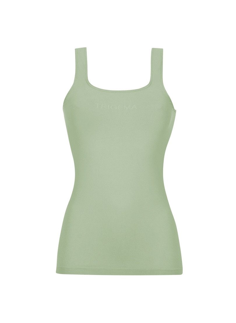 Trigema Hemd TRIGEMA Shirt met bandjes (1 stuk) dames tops met korte mouw maat M groen