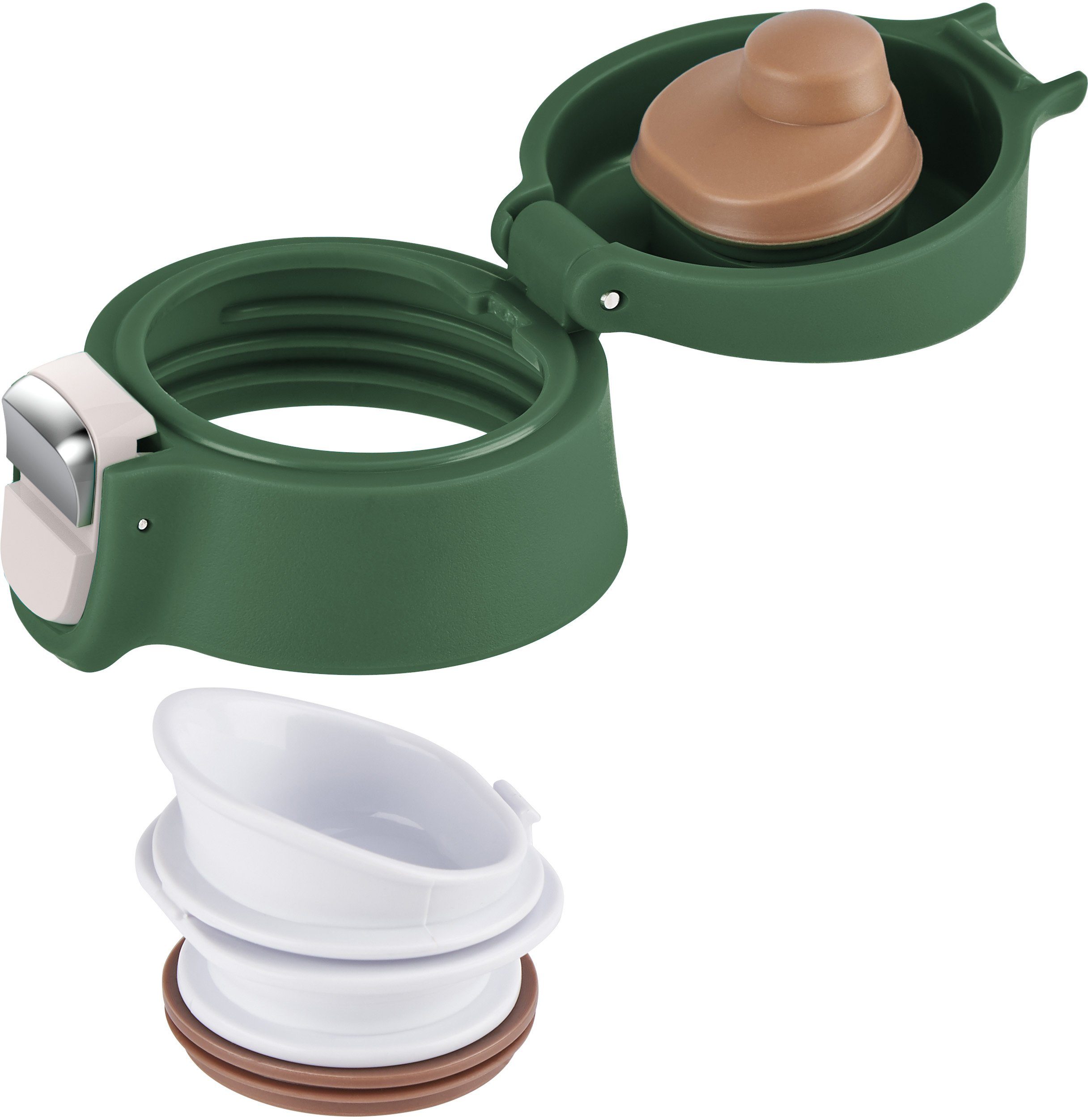 Emsa Thermosbeker Travel Mug Light 0,4l, licht, roestvrij staal, klapvergrendeling, 100% dicht, 8u heet/16u koud