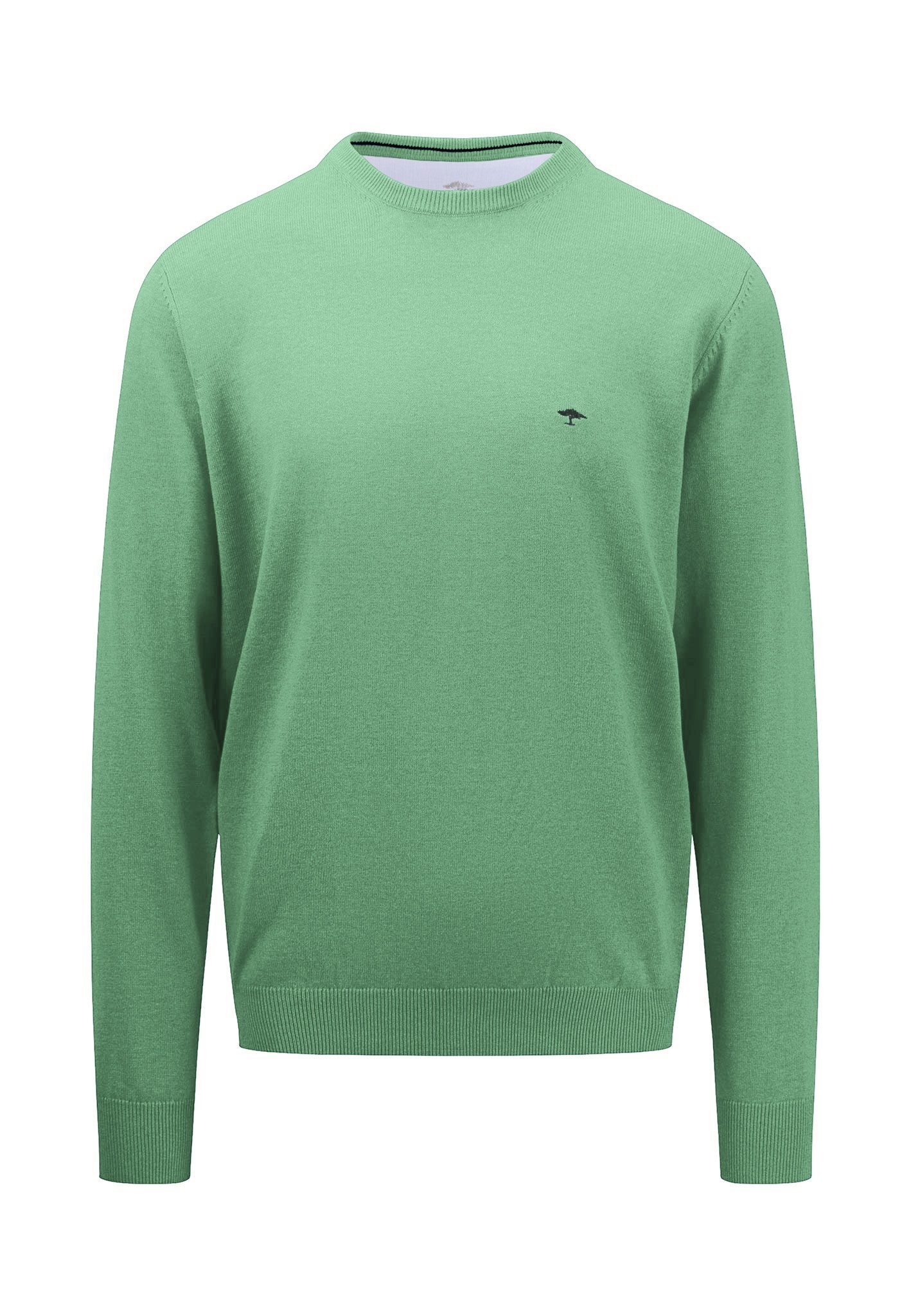 FYNCH-HATTON Gebreide trui met borduursel op borsthoogte heren pullovers maat 4XL groen