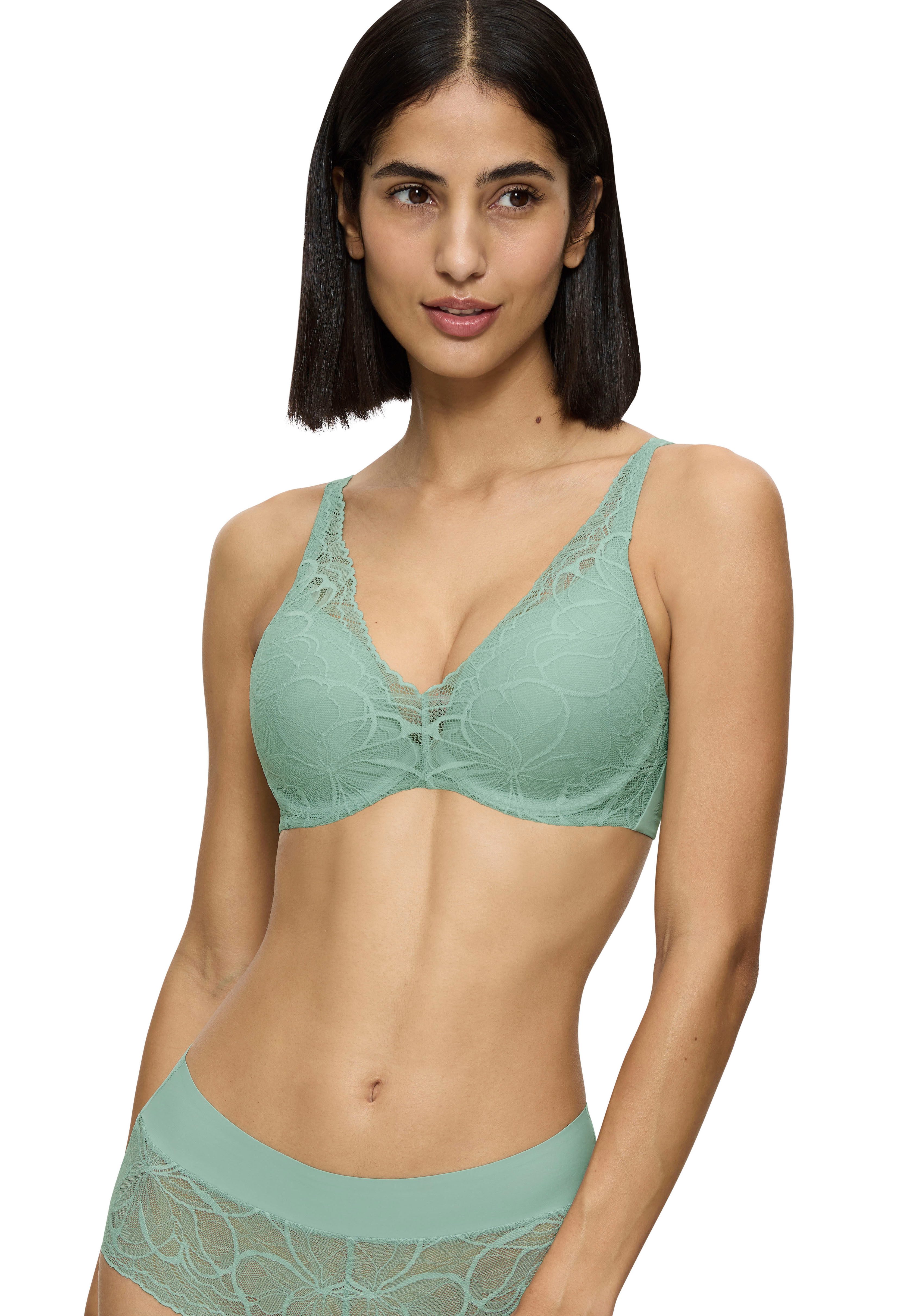 Triumph Beugel-bh Body Make-Up Illusion Lace WP dames beugel bh's maat D D blauw