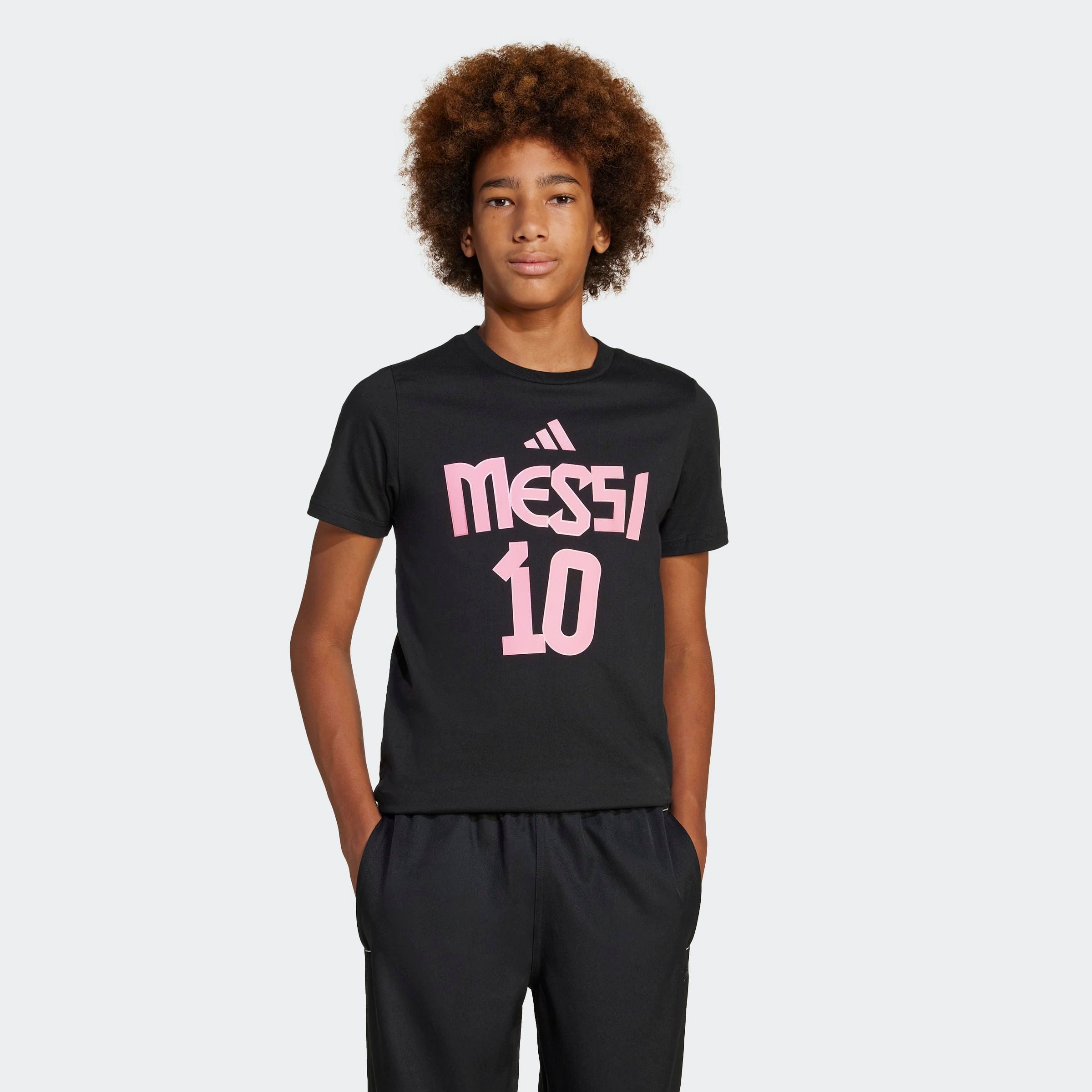 adidas Performance Trainingsshirt Y MESSI N&N G T jongens shirts maat 152 zwart