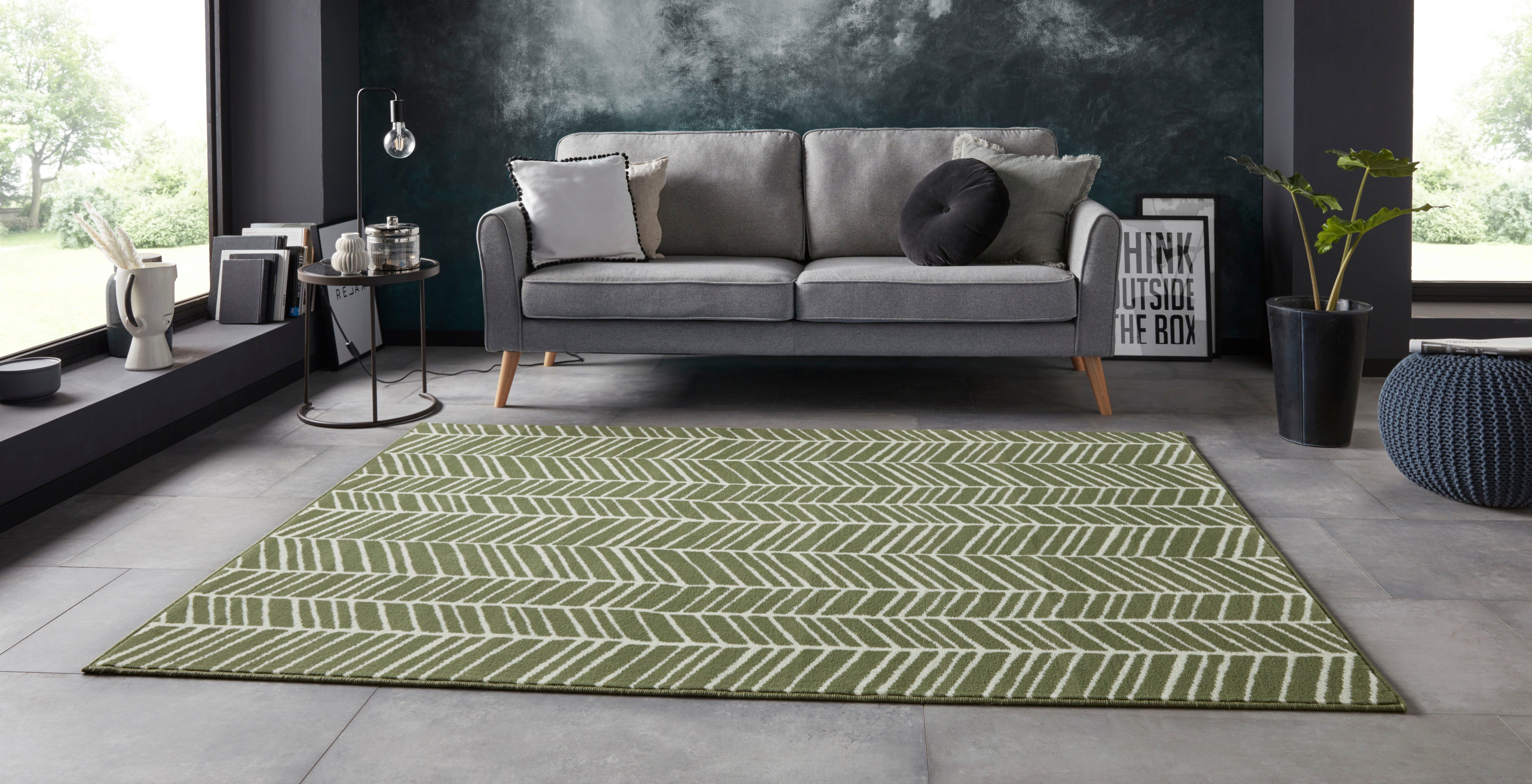 andas Vloerkleed Luke Korte pool, streepdesign, volle kleuren, afgehecht