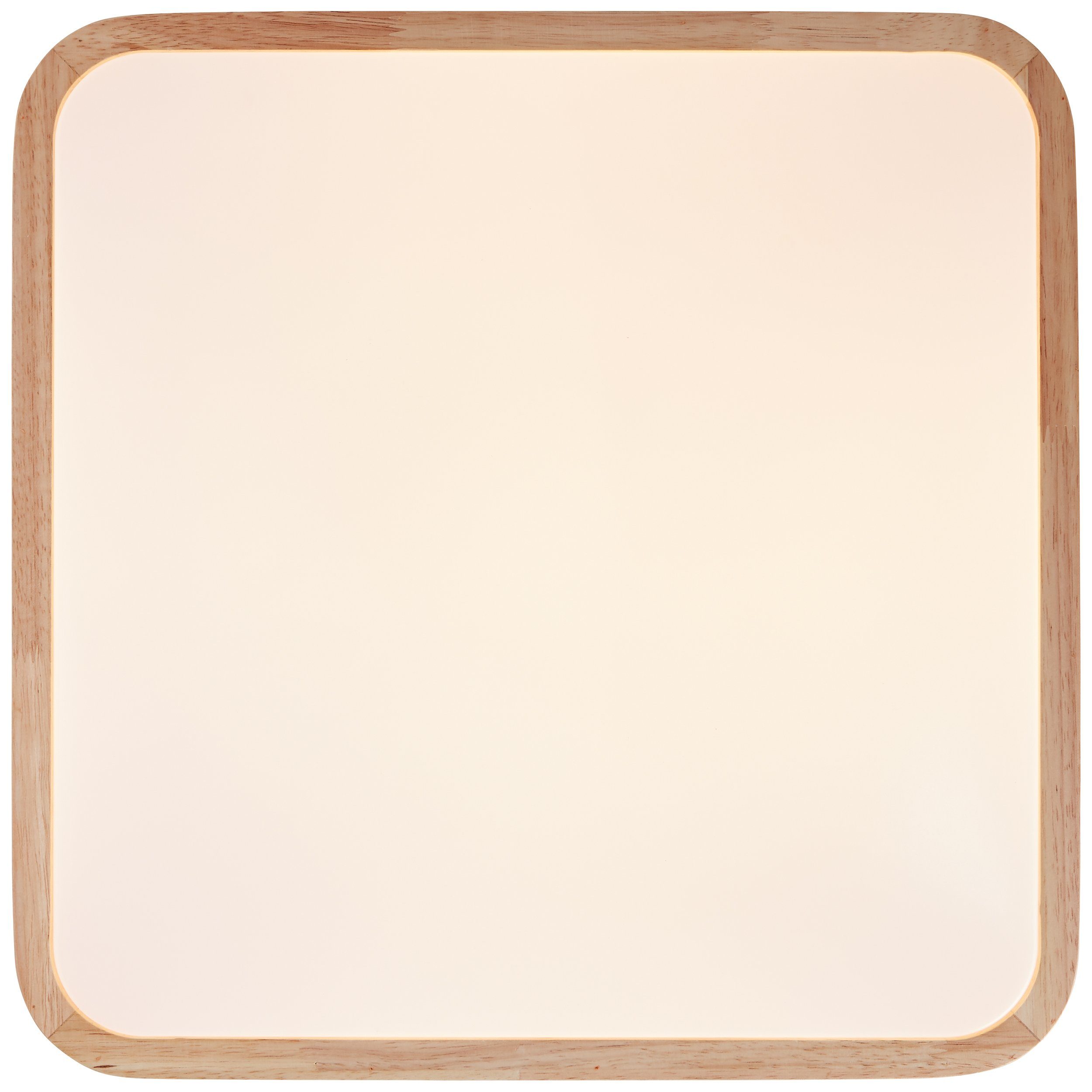 Brilliant Leuchten Led-plafondlamp Tumeo 40 x 40 cm, 2400 lumen, metaal/hout, licht hout/wit