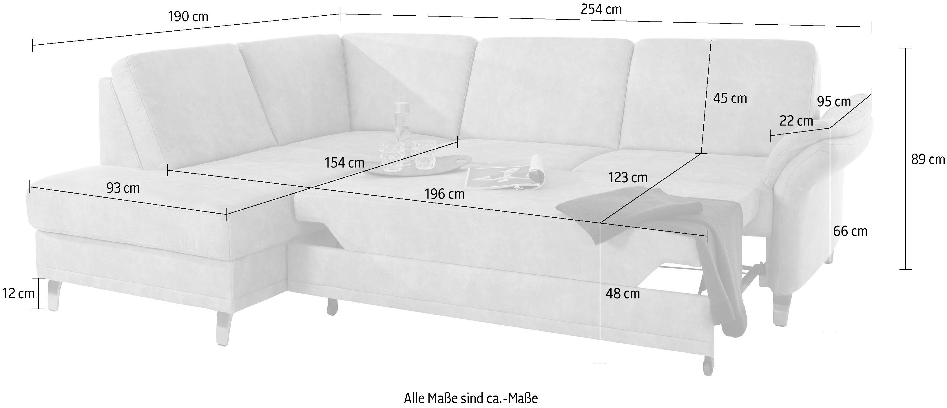 sit&more Hoekbank Clio L-vorm naar keuze met slaapfunctie en bedkist, met binnenvering
