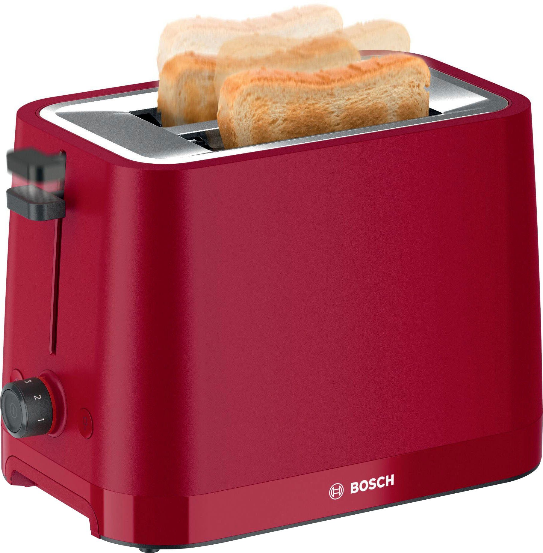 BOSCH Toaster MyMoment TAT3M124 afneembare opzet voor broodjes, ontdooi-functie, brood centreren, auto off