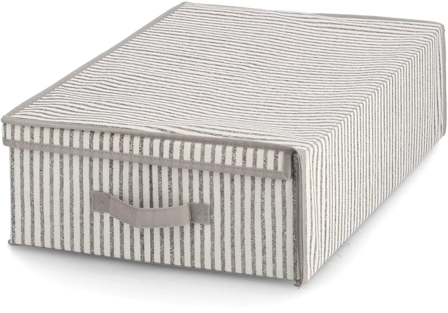 Zeller Present Opbergbox Strepen Fleece, beige