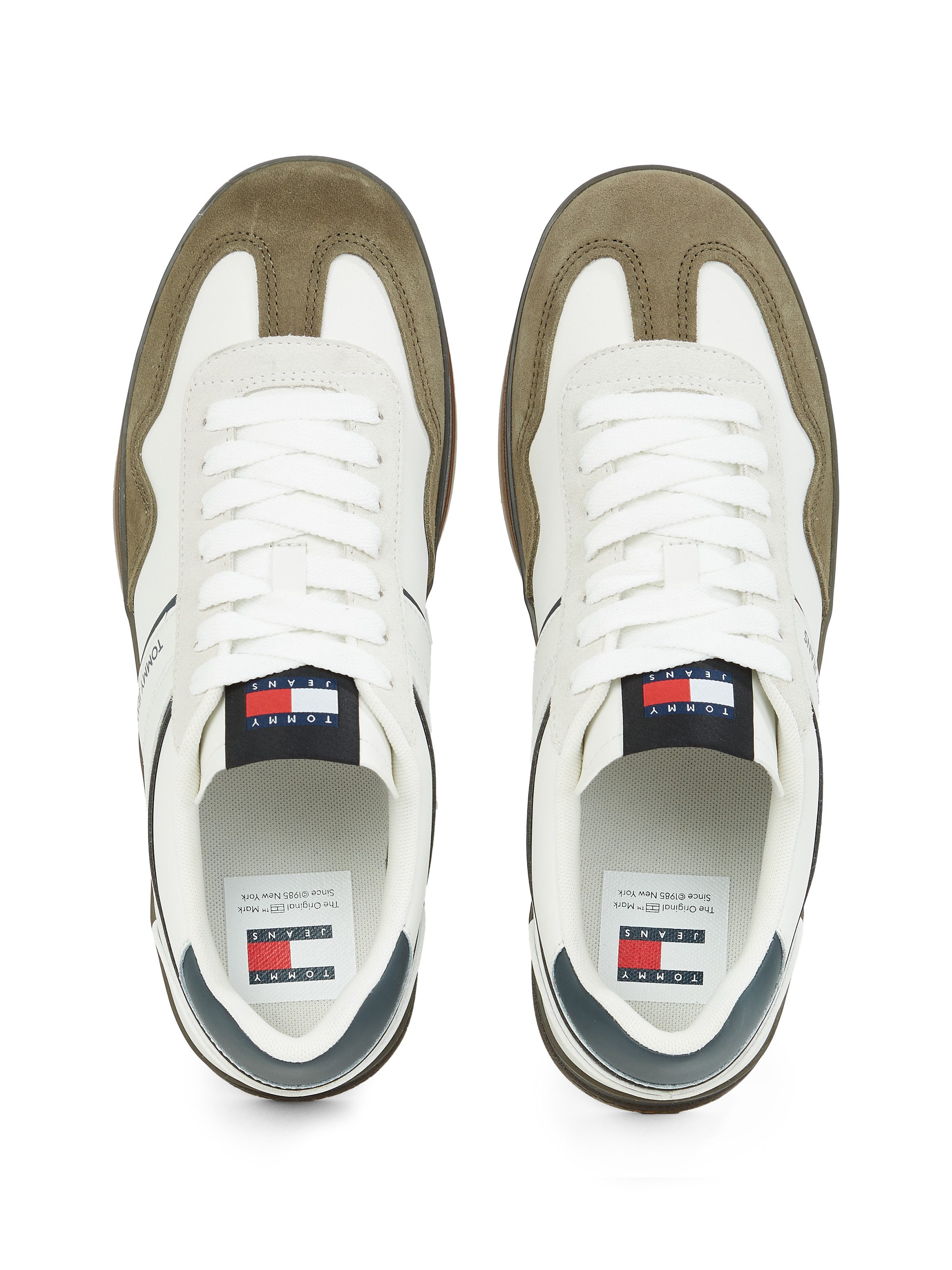 TOMMY JEANS Plateausneakers THE GREENWHICH RETRO vrijetijdsschoen, lage schoen, veterschoen met gekleurde contrastafwerkingen