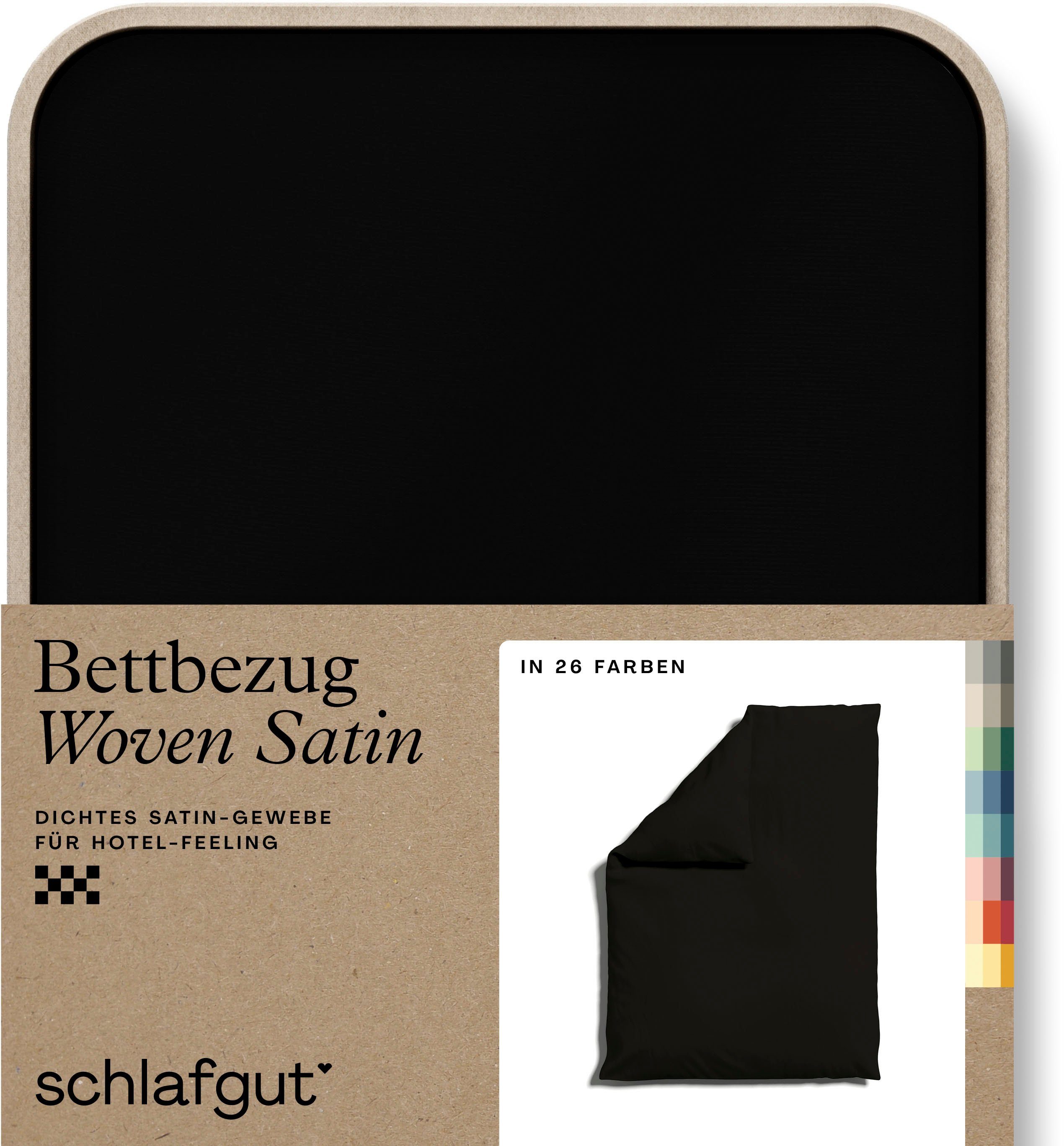 Schlafgut Dekbedovertrek Woven Satin bijzonder dicht geweven, mix & match: bijpassende kussenhoes verkrijgbaar (1 stuk) dekbedovertrekken zwart