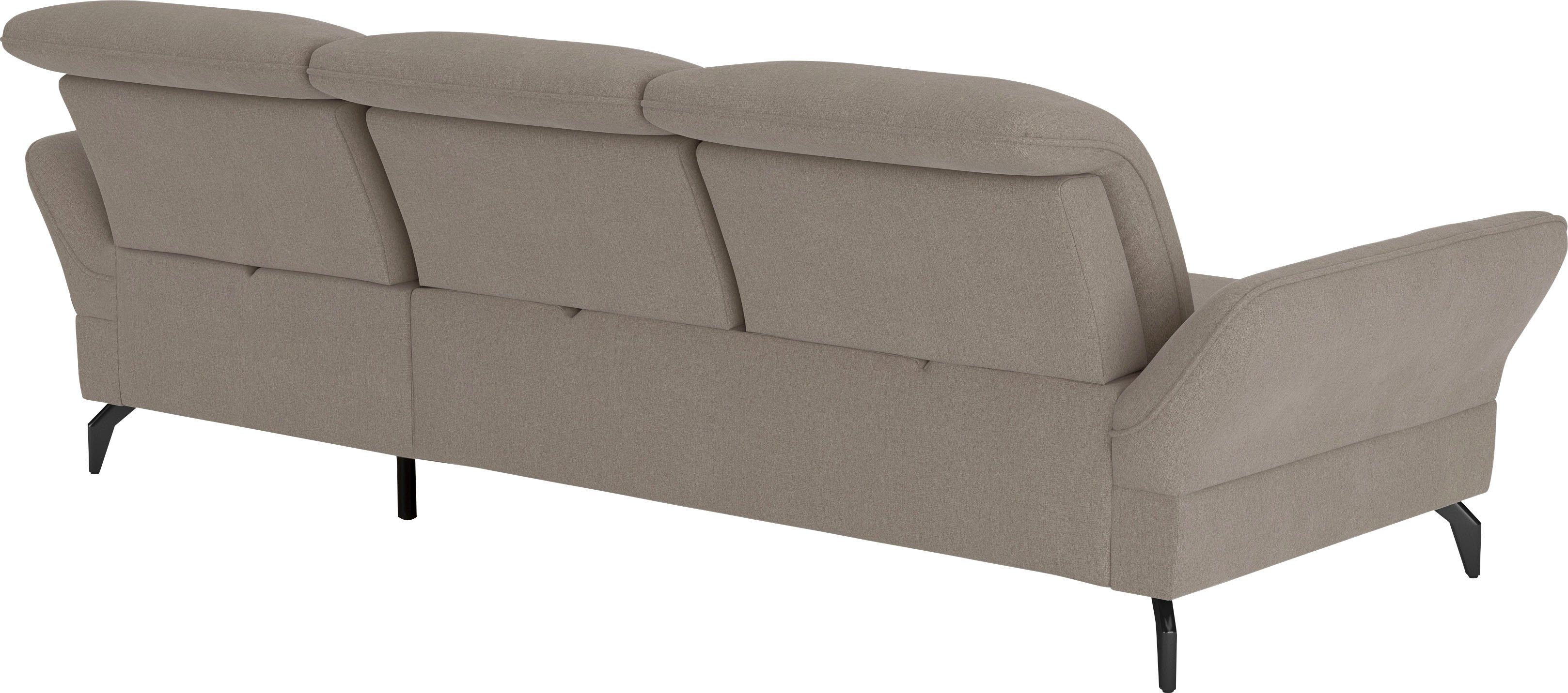 sit&more Hoekbank Leandro L-vorm Naar keuze met bed, hoofdbord en armleuningfunctie, en bedkist