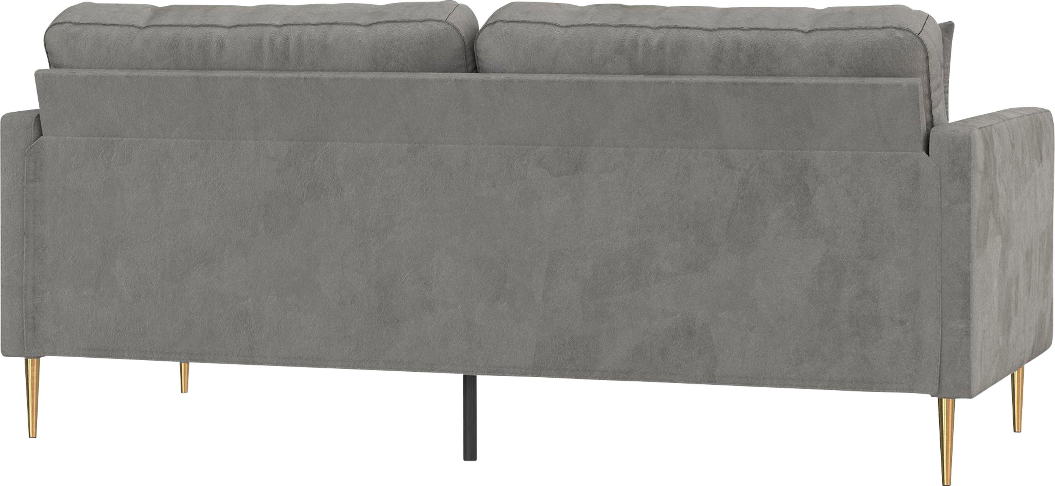 CosmoLiving by Cosmopolitan 3-zitsbank HIGHLAND gemakkelijk te onderhouden veloursovertrek, zacht verdikte zitting en rugleuning, zithoogte 46 cm (1 stuk)