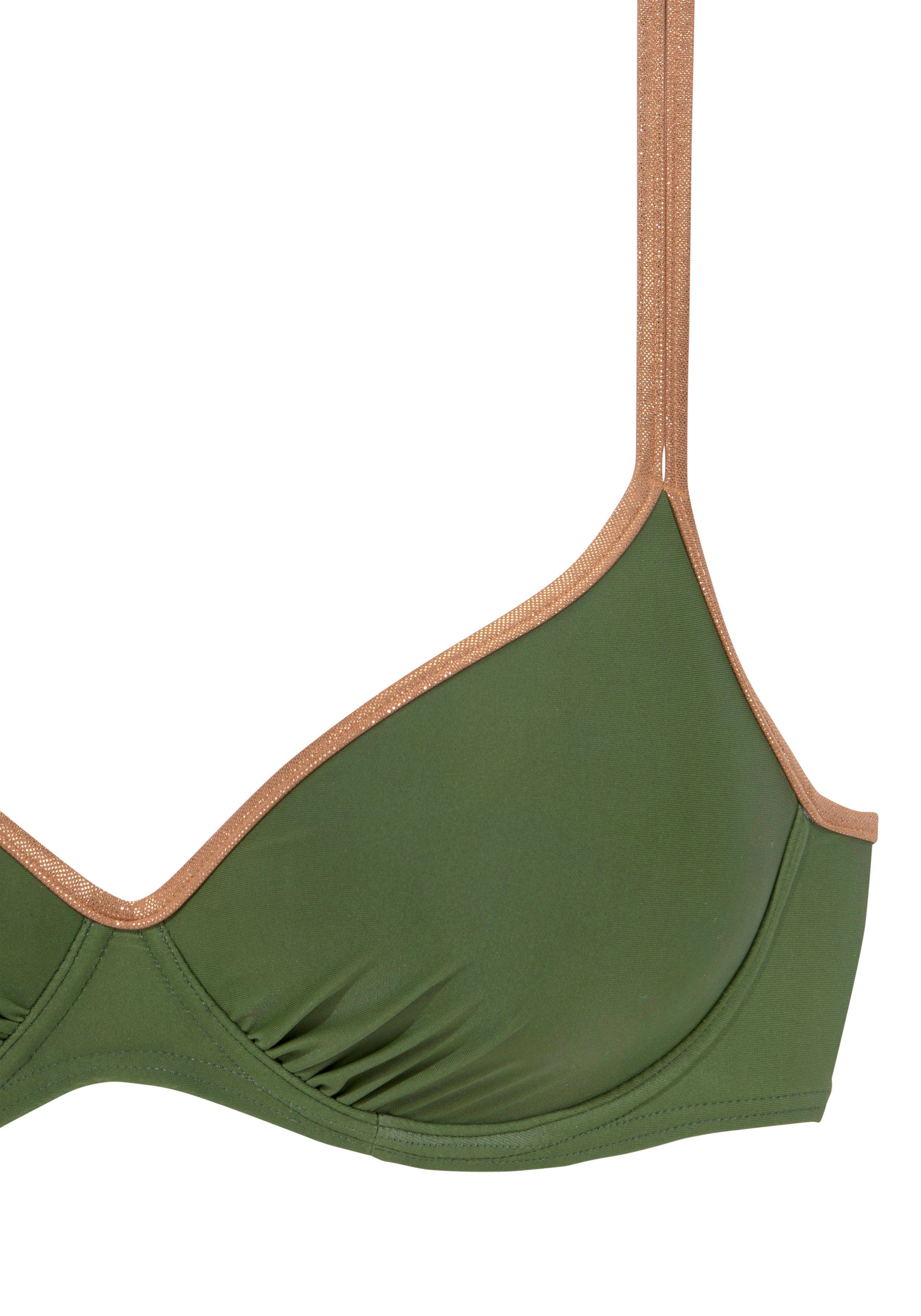 Bruno Banani Bikinitop met beugels Milano met koperkleurige paspels