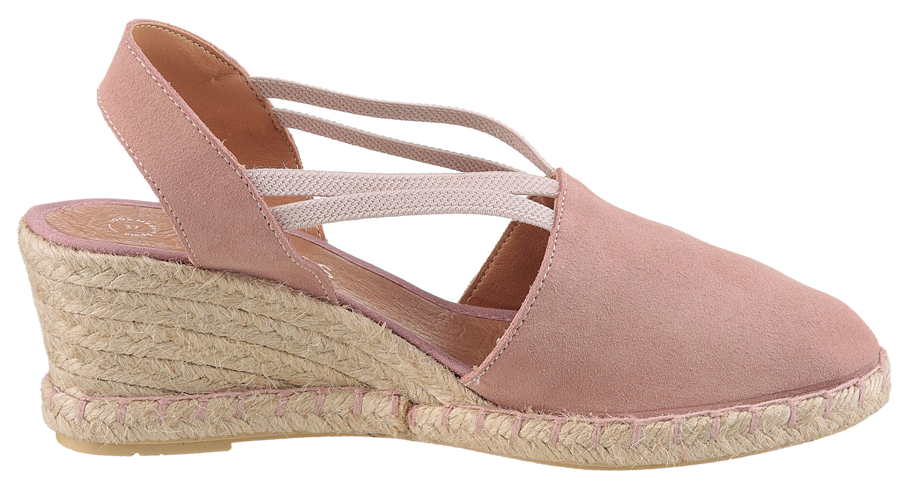 VERBENAS Sandaaltjes Maika Serraje zomerschoen, sandaal, sleehak, met jute bekleding