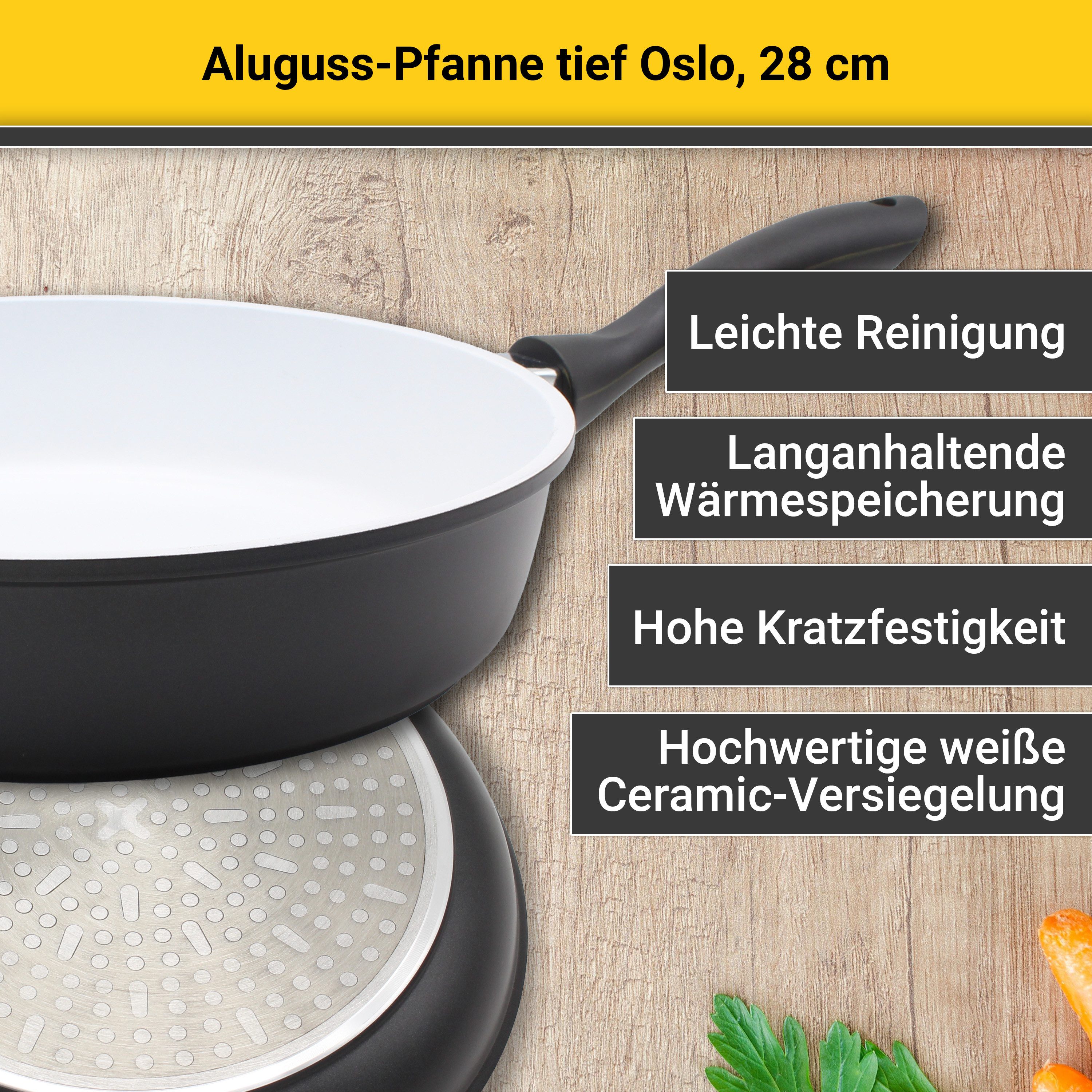 Krüger Koekenpan Gietaluminium koekenpan diep OSLO, 28 cm (1-delig)