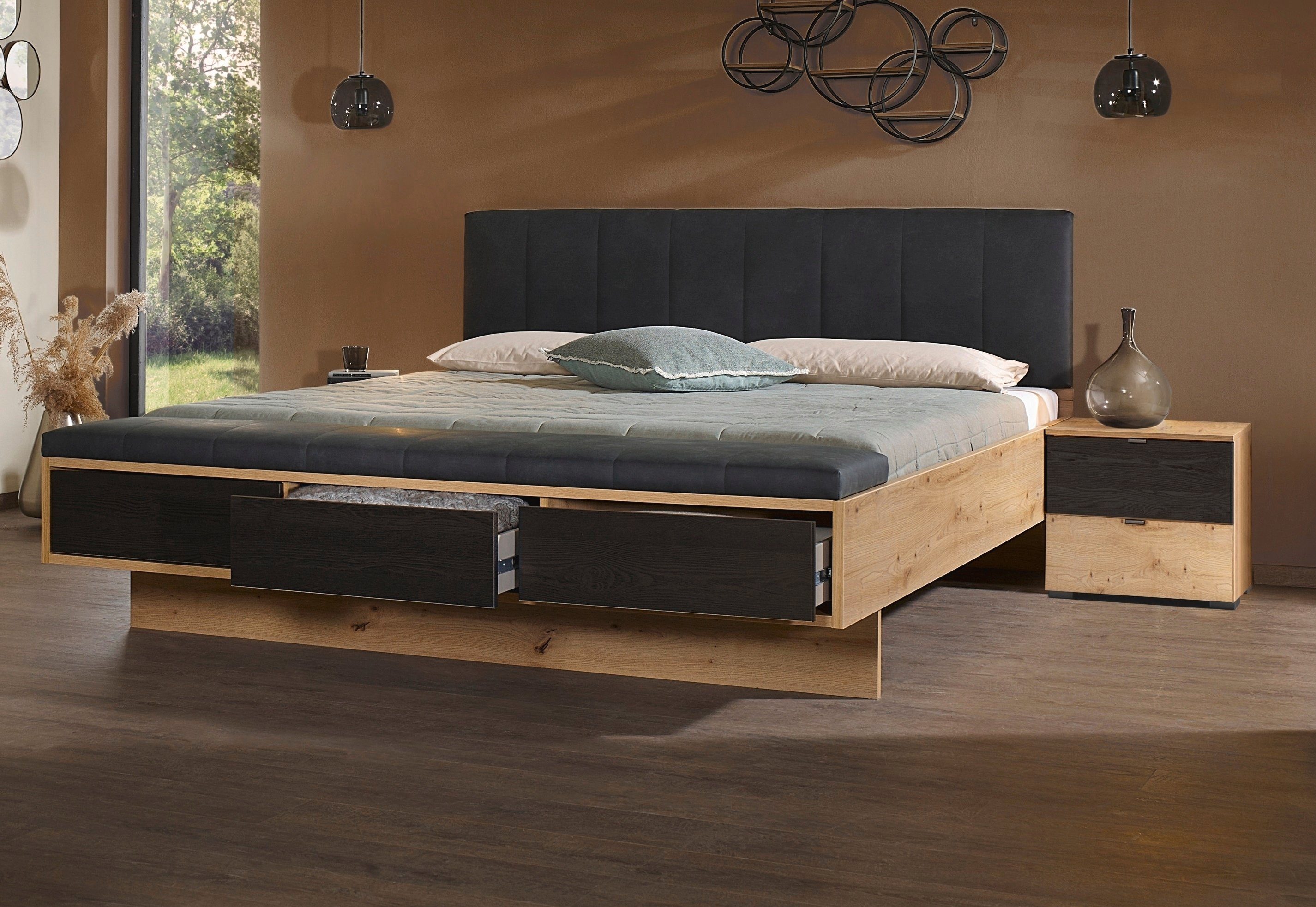 rauch Ledikant Bed Tweepersoons Futonbed APOLLON Nachttafel paar met elk 2 lades MADE IN GERMANY (set, 3-delig)